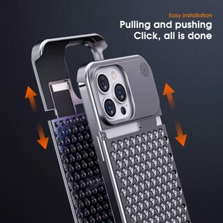 Foto 5 | Funda De Teléfono Arae Para Iphone 15 Pro Max, Aleación De Aluminio Gris - Venta Internacional.