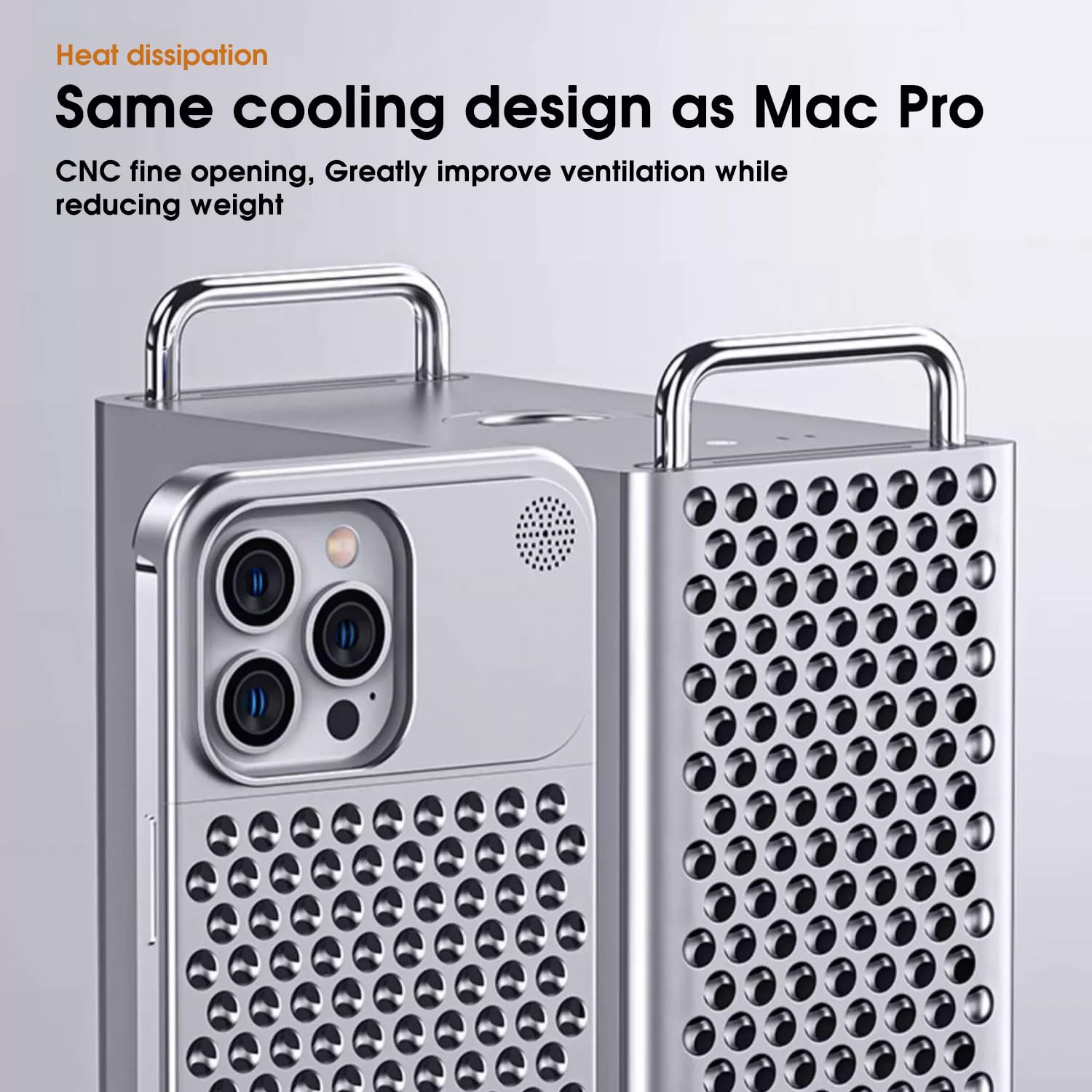 Foto 7 pulgar | Funda De Teléfono Arae Para Iphone 15 Pro Max, Aleación De Aluminio Gris - Venta Internacional.