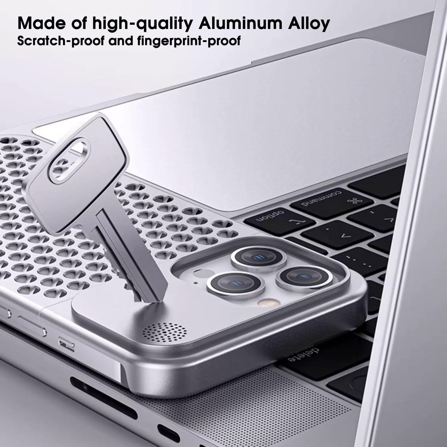 Foto 7 | Funda De Teléfono Arae Para Iphone 15 Pro Max, Aleación De Aluminio Gris - Venta Internacional.