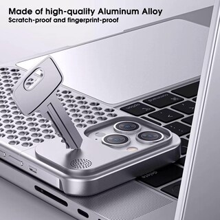 Foto 7 | Funda De Teléfono Arae Para Iphone 15 Pro Max, Aleación De Aluminio Gris - Venta Internacional.