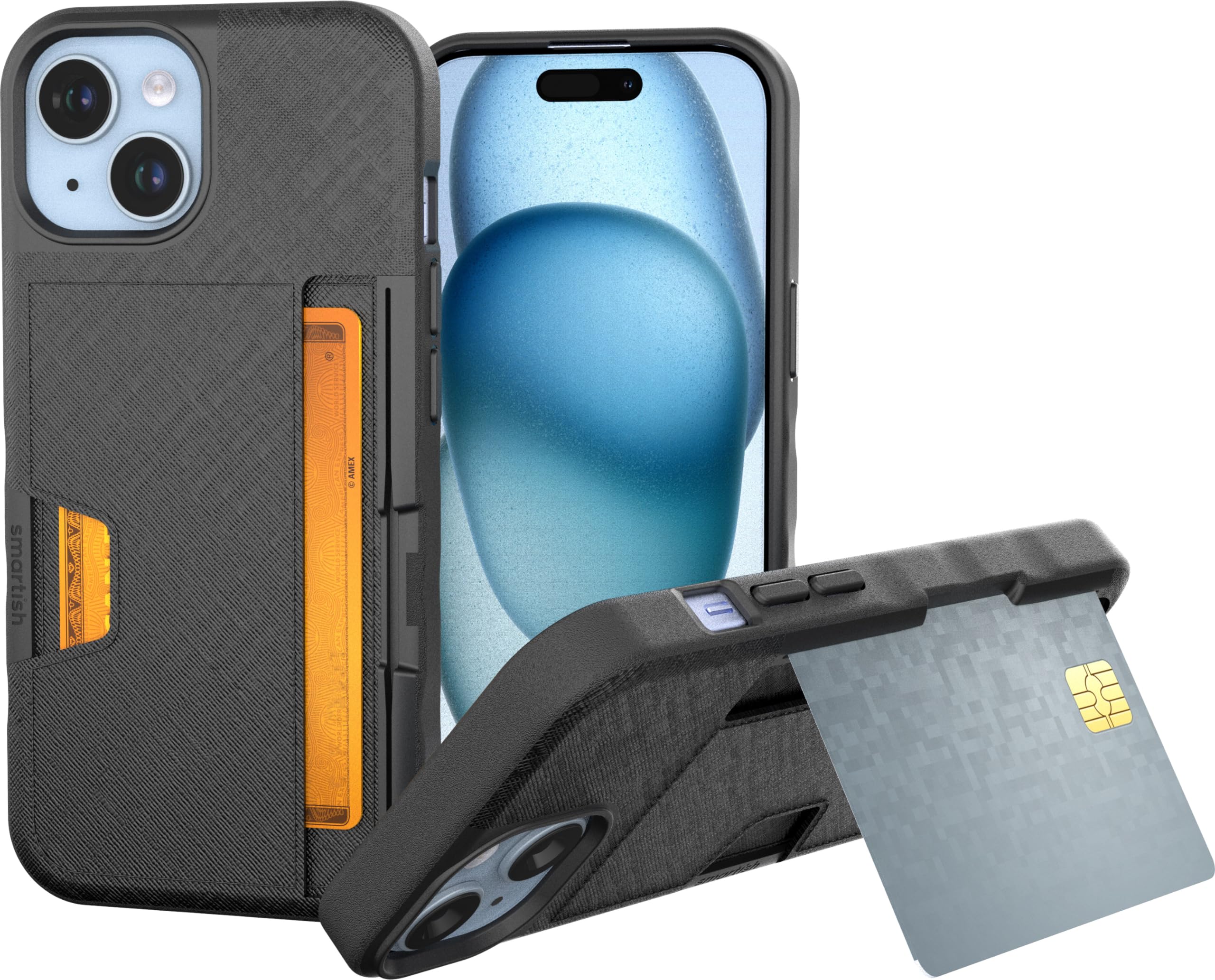 Foto 2 pulgar | Funda Tipo Cartera Smartish  Para Iphone 15 Wallet Slayer Vol. 2, Negra - Venta Internacional.