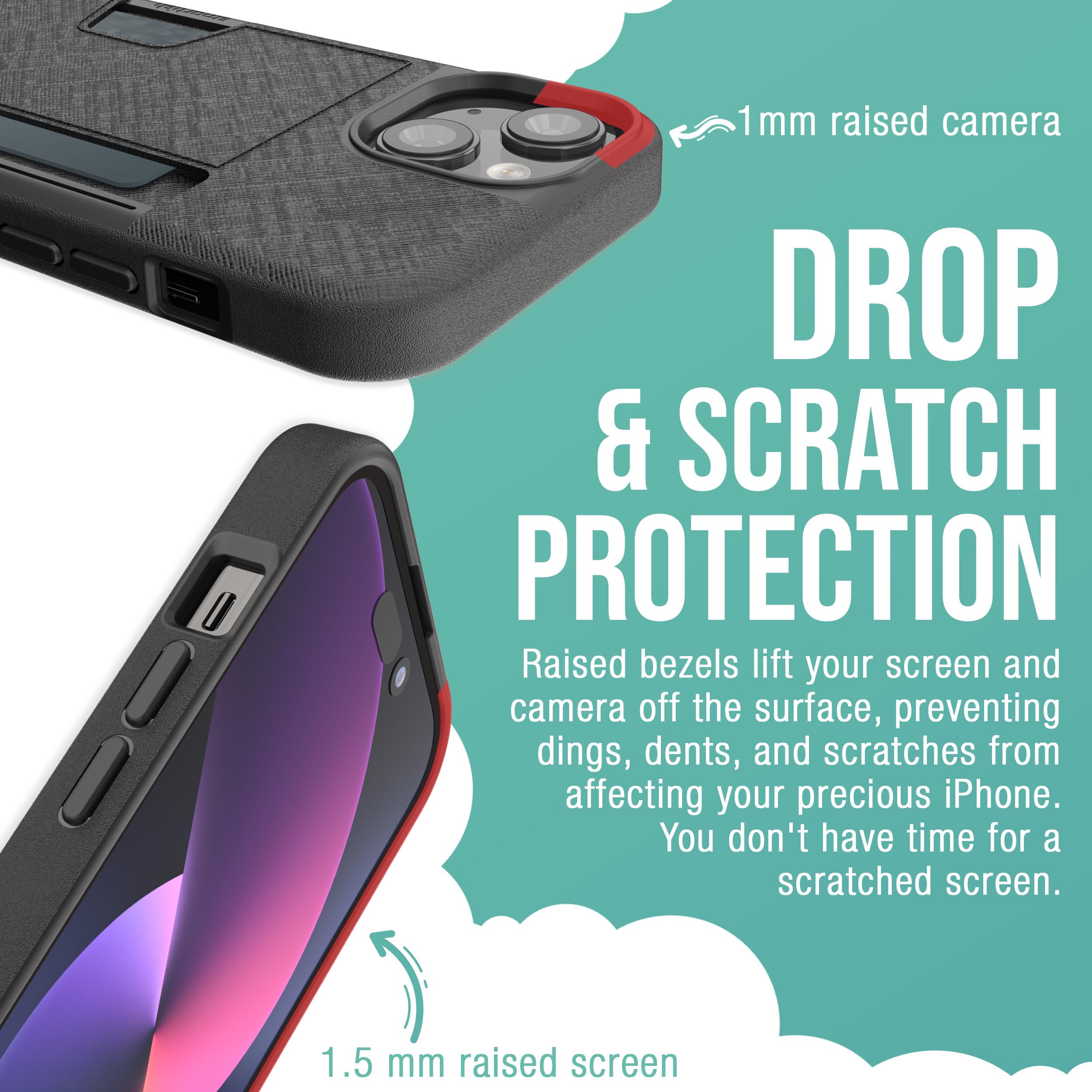 Foto 5 | Funda Tipo Cartera Smartish  Para Iphone 15 Wallet Slayer Vol. 2, Negra - Venta Internacional.