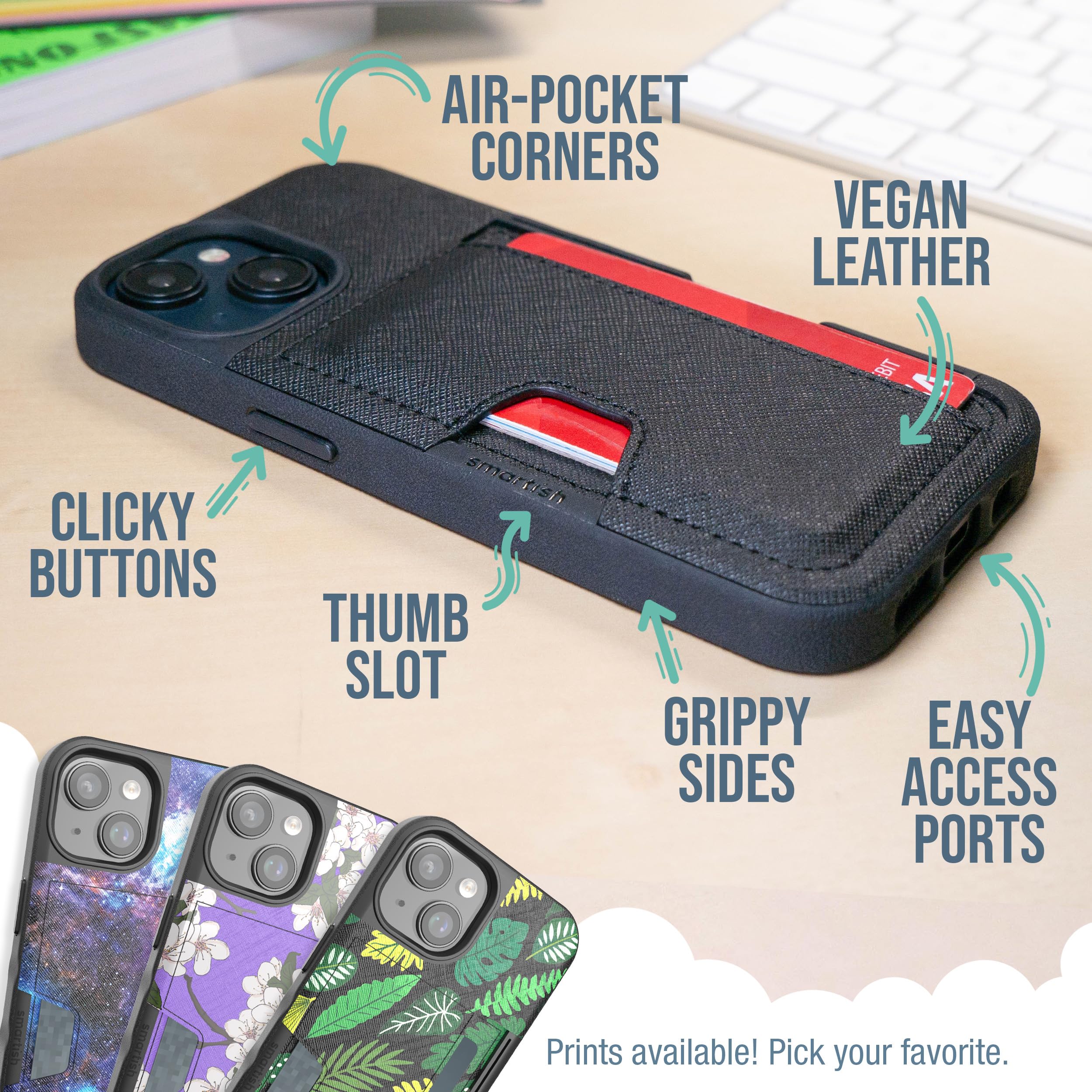 Foto 8 pulgar | Funda Tipo Cartera Smartish  Para Iphone 15 Wallet Slayer Vol. 2, Negra - Venta Internacional.