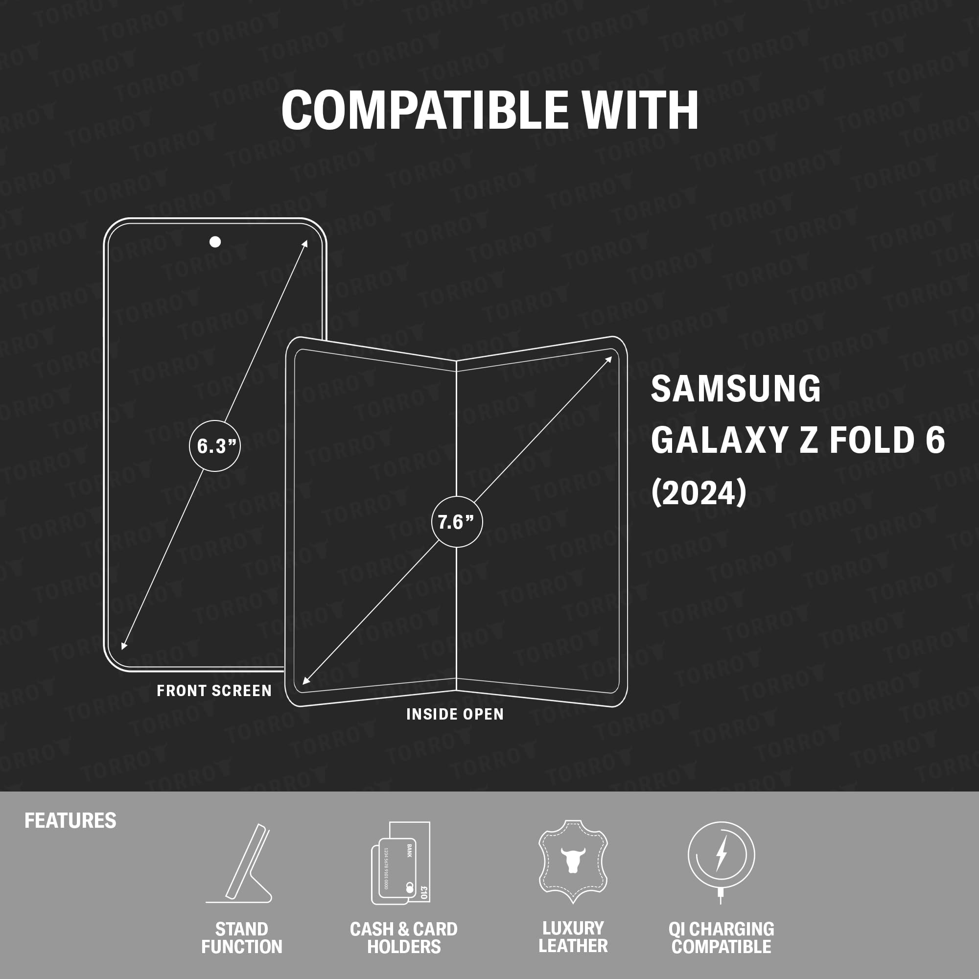 Foto 2 | Funda De Teléfono Torro Compatible Con Samsung Galaxy Z Fold 6 - Venta Internacional.