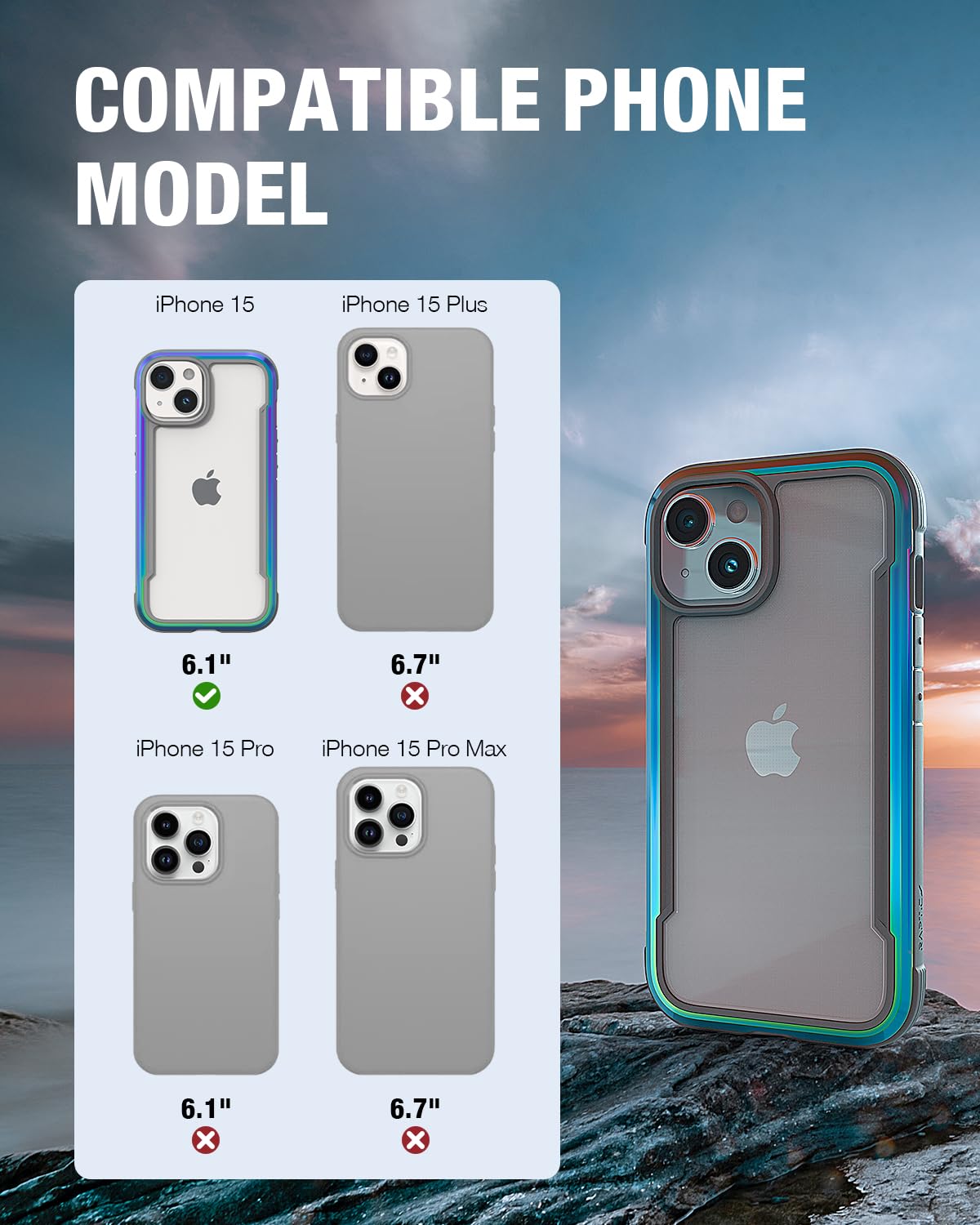 Foto 3 pulgar | Funda Raptic Shield Para Iphone 15 De 6.1 Pulgadas A Prueba De Golpes, Transparente - Venta Internacional.