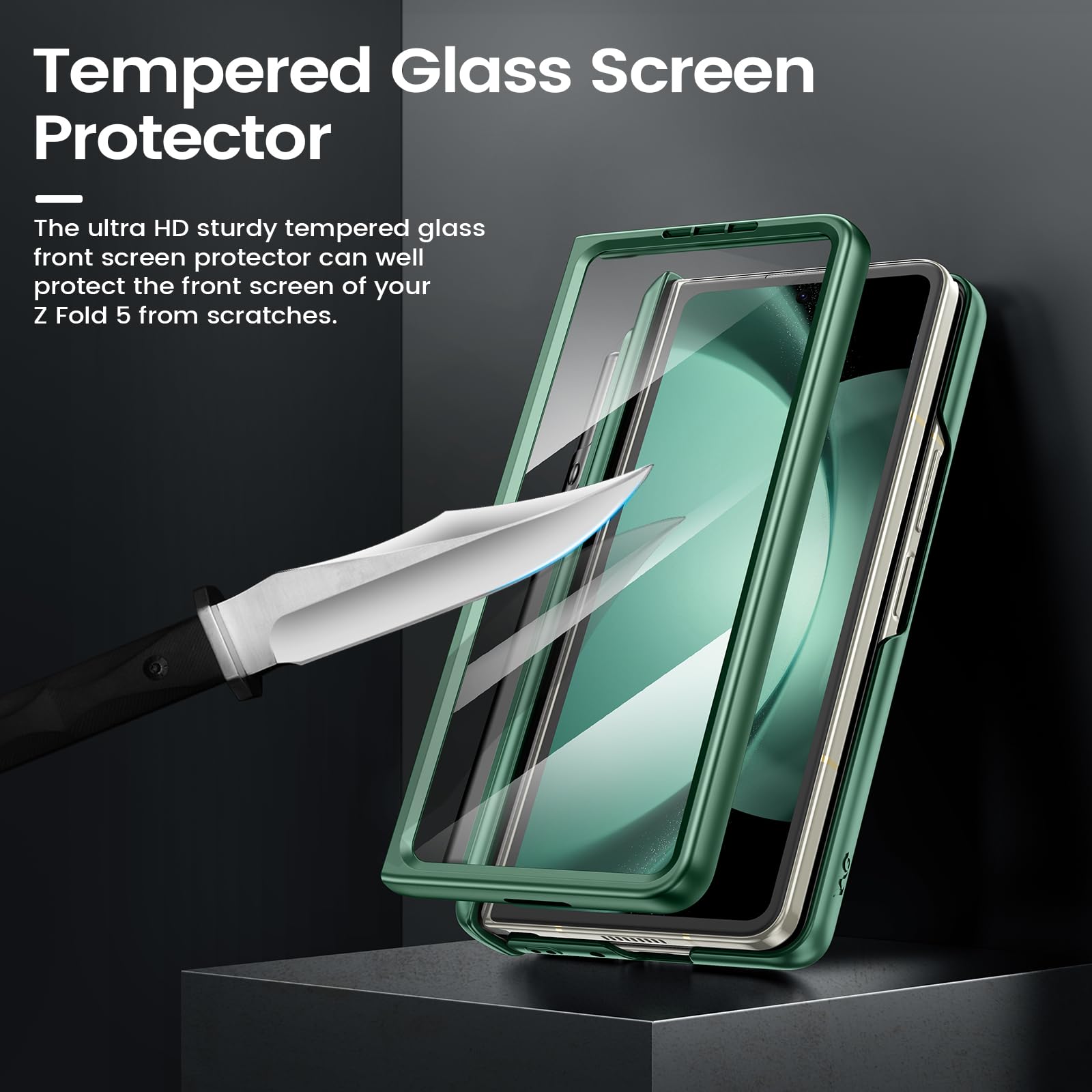 Foto 7 pulgar | Funda Vego Para Samsung Galaxy Z Fold 5 Con Soporte Para Bolígrafos, Color Verde - Venta Internacional.
