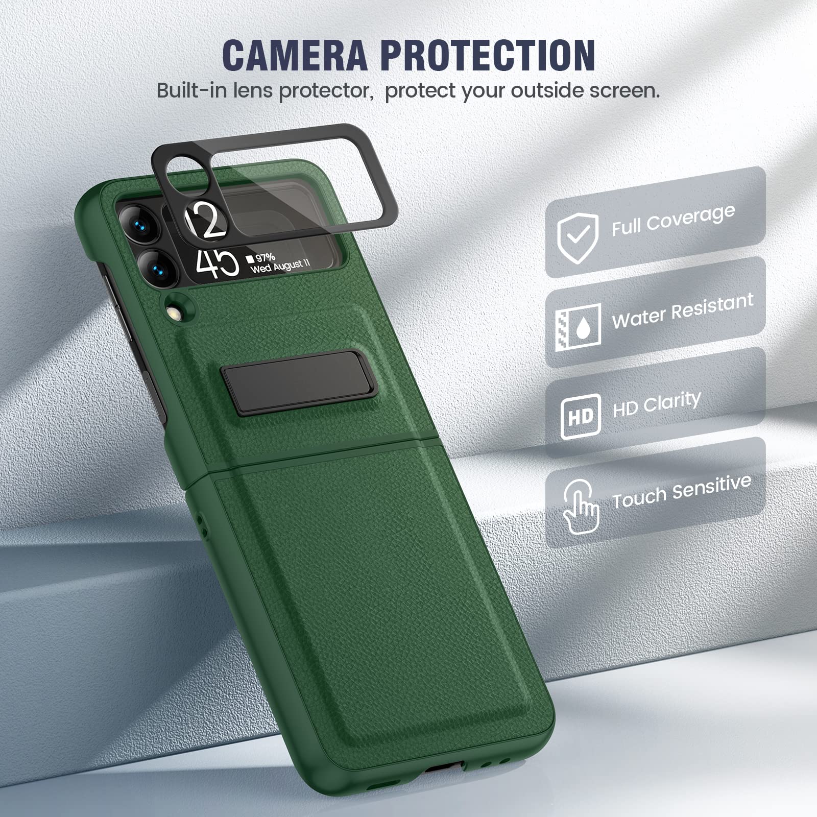 Foto 5 pulgar | Funda Con Función Atril Para Samsung Galaxy Z Flip 3 5g Con Protector - Venta Internacional.