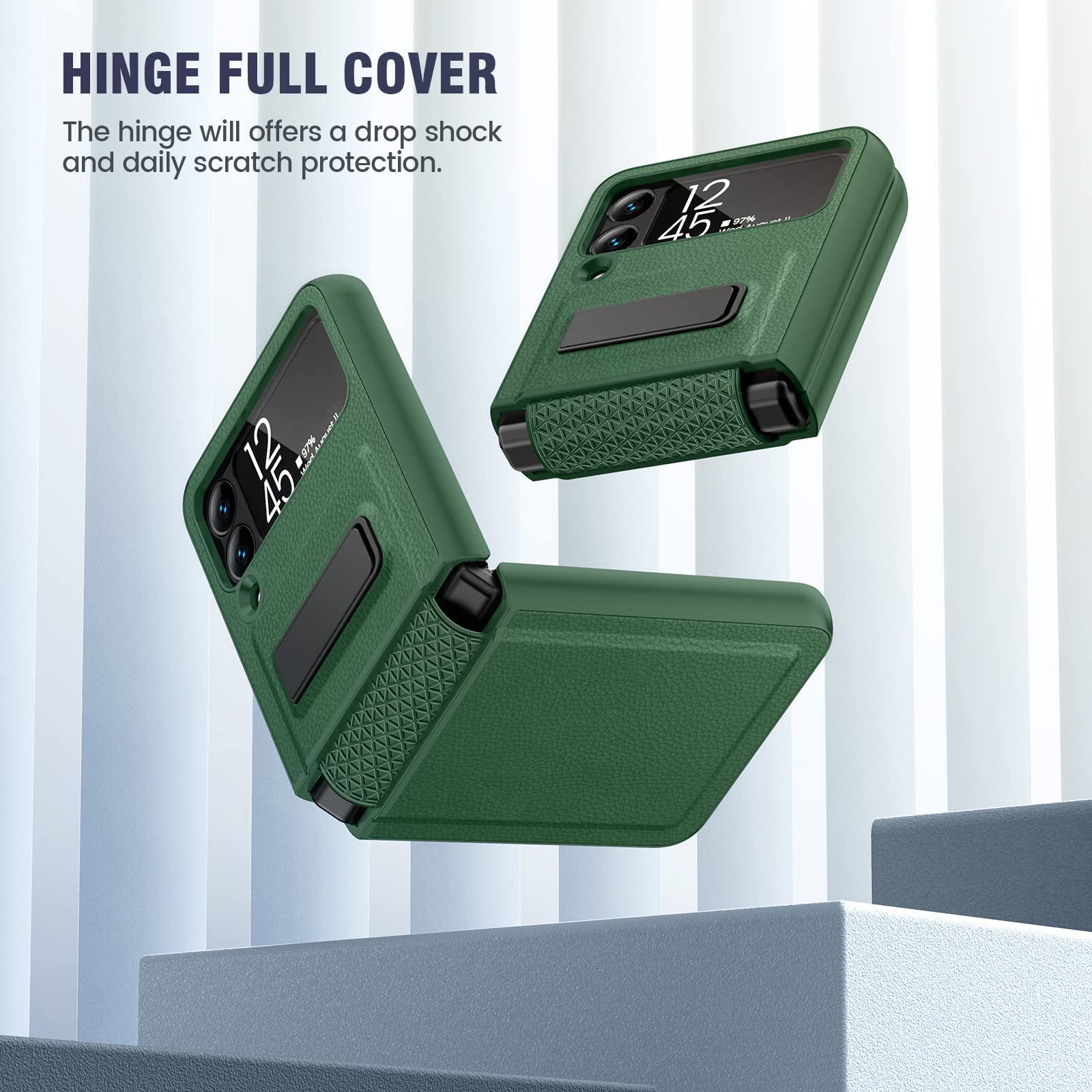 Foto 6 pulgar | Funda Con Función Atril Para Samsung Galaxy Z Flip 3 5g Con Protector - Venta Internacional.