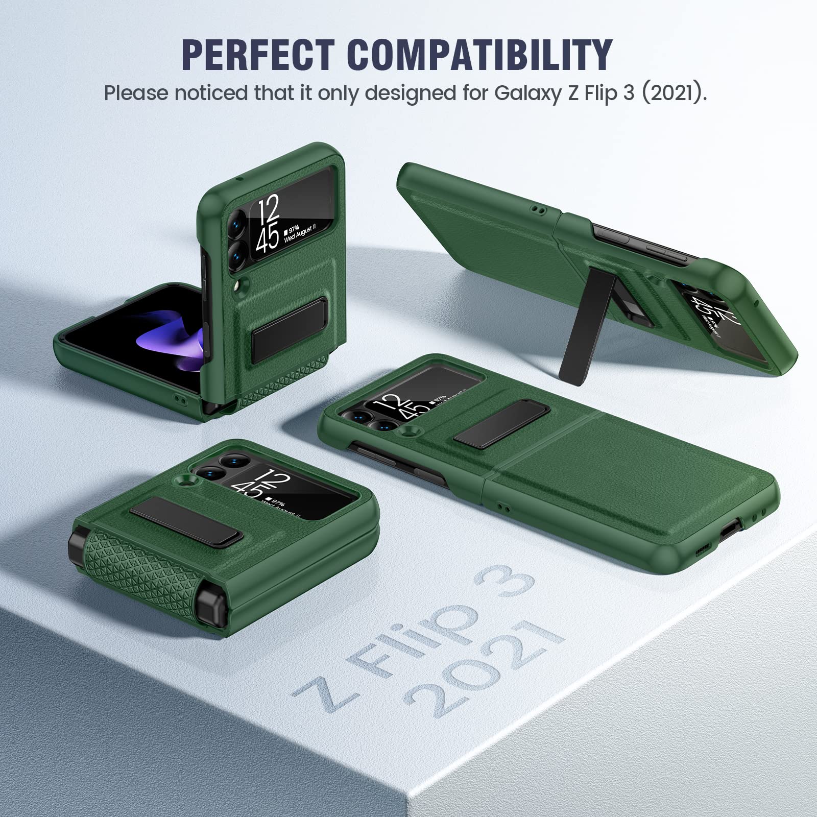 Foto 8 pulgar | Funda Con Función Atril Para Samsung Galaxy Z Flip 3 5g Con Protector - Venta Internacional.