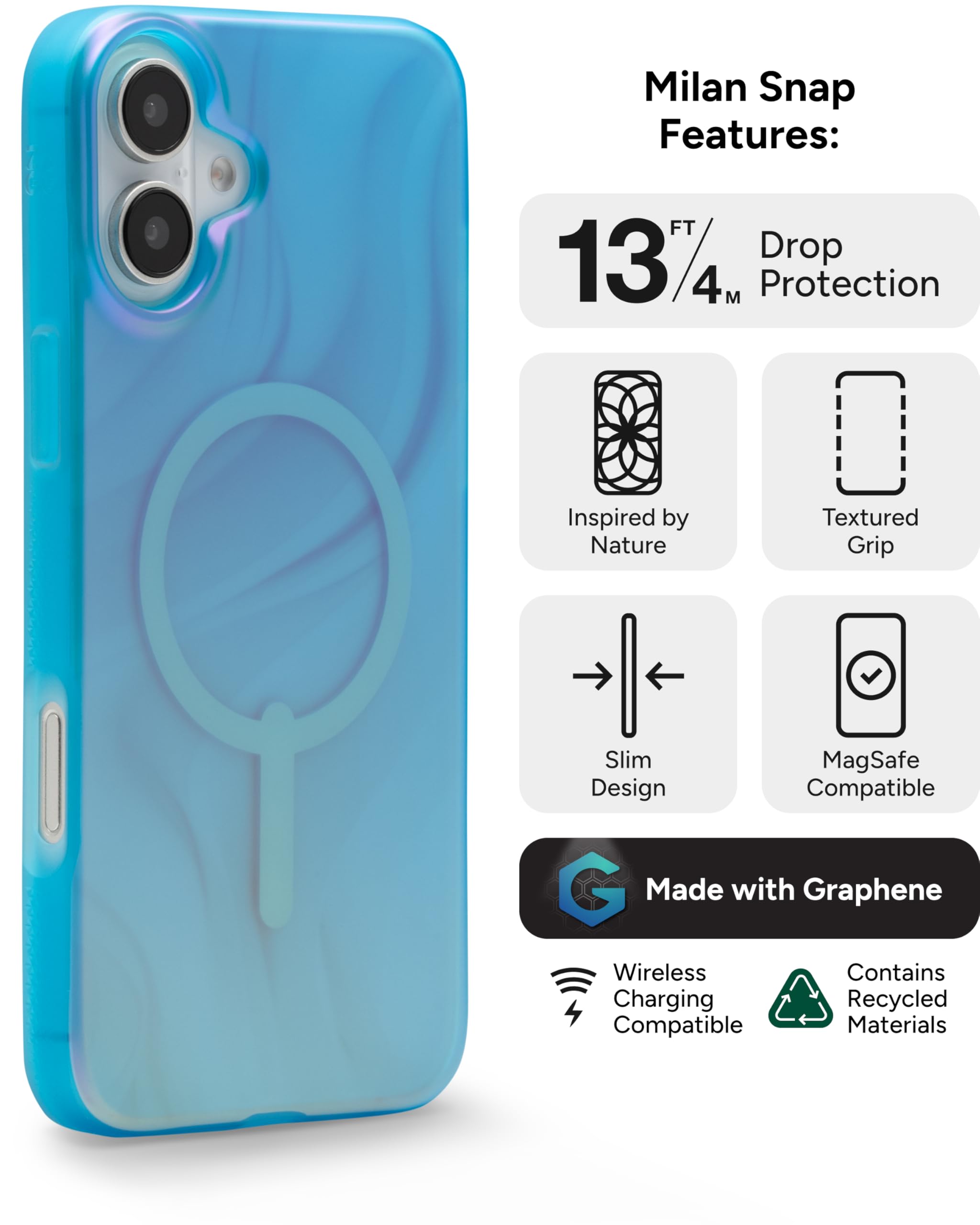 Foto 4 pulgar | Funda De Teléfono Zagg Milan Snap Para Iphone 16 Plus Que Cambia De Color - Venta Internacional.