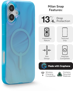 Foto 3 | Funda De Teléfono Zagg Milan Snap Para Iphone 16 Plus Que Cambia De Color - Venta Internacional.