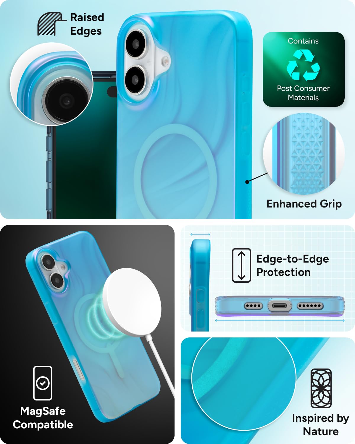 Foto 6 pulgar | Funda De Teléfono Zagg Milan Snap Para Iphone 16 Plus Que Cambia De Color - Venta Internacional.