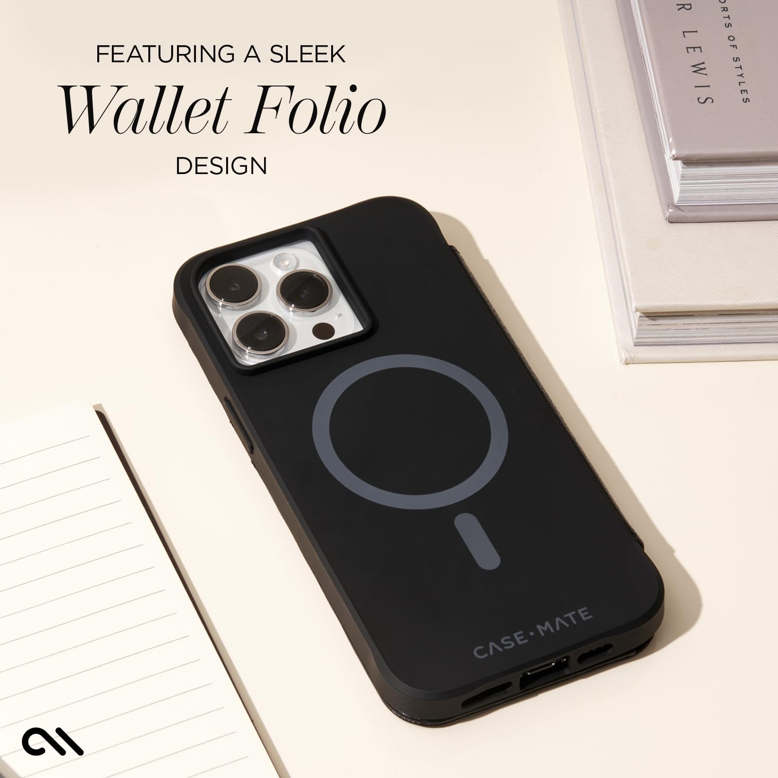 Foto 5 pulgar | Funda Para Teléfono Case-mate Wallet Folio Para Iphone 15 Pro Max, Color Negro - Venta Internacional.