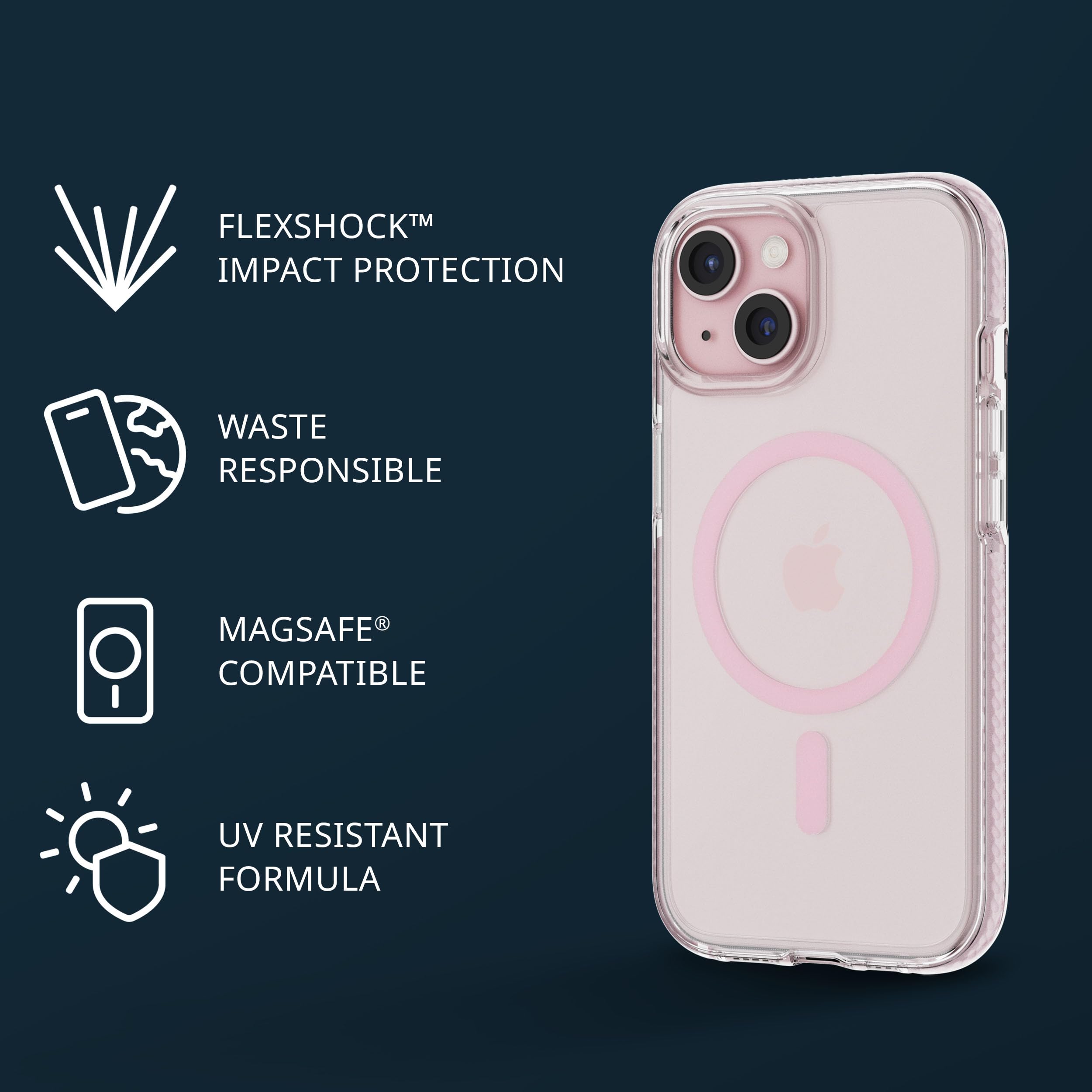 Foto 4 pulgar | Funda Tech21 Evo Crystal Para Iphone 15 Con Magsafe, Color Rosa - Venta Internacional.