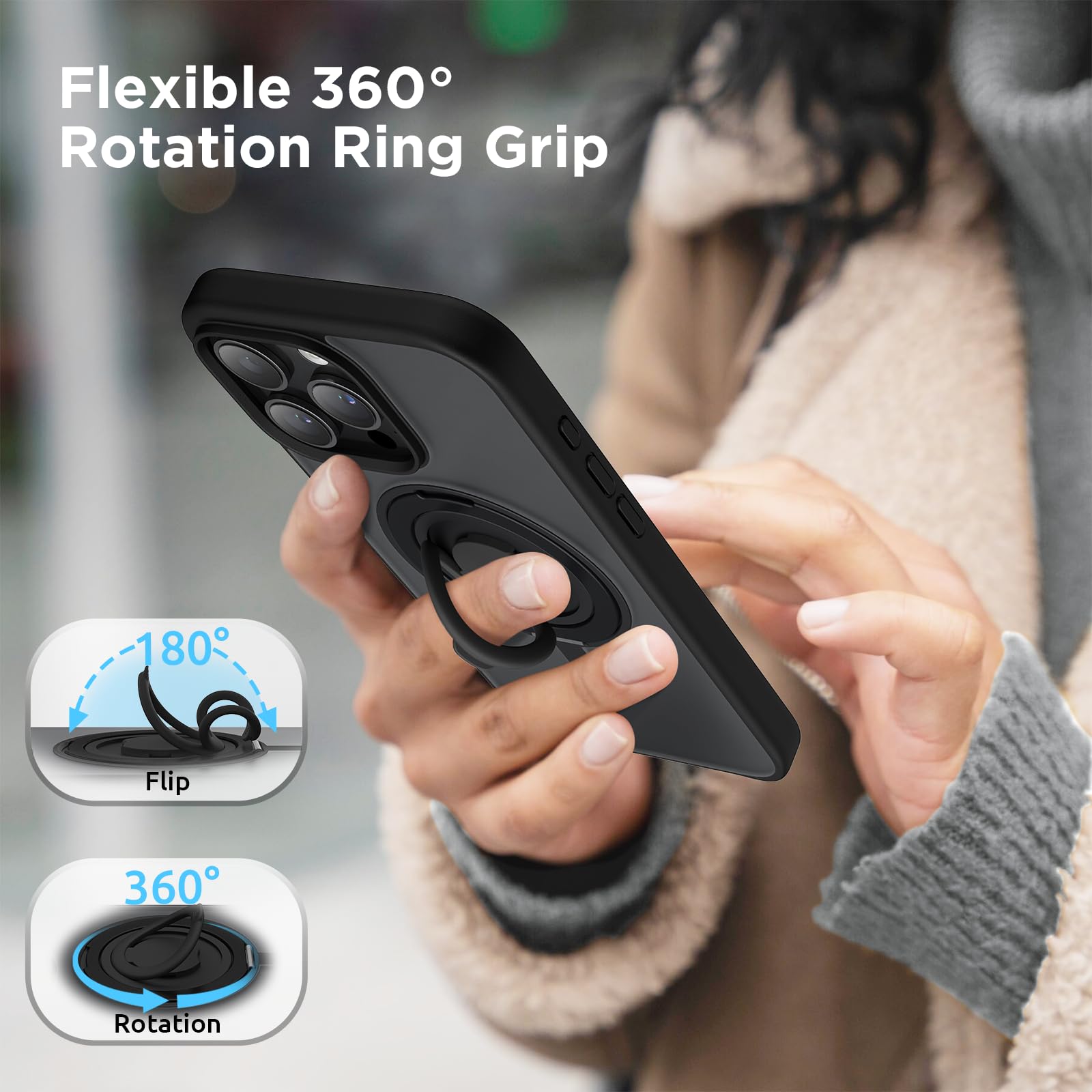 Foto 5 pulgar | Funda Surphy Con Soporte Magnético Para Iphone 16 Pro Max Con Anilla Para El Dedo - Venta Internacional.