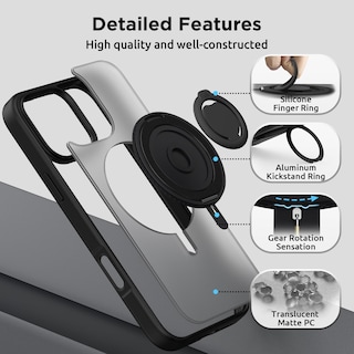Foto 5 | Funda Surphy Con Soporte Magnético Para Iphone 16 Pro Max Con Anilla Para El Dedo - Venta Internacional.