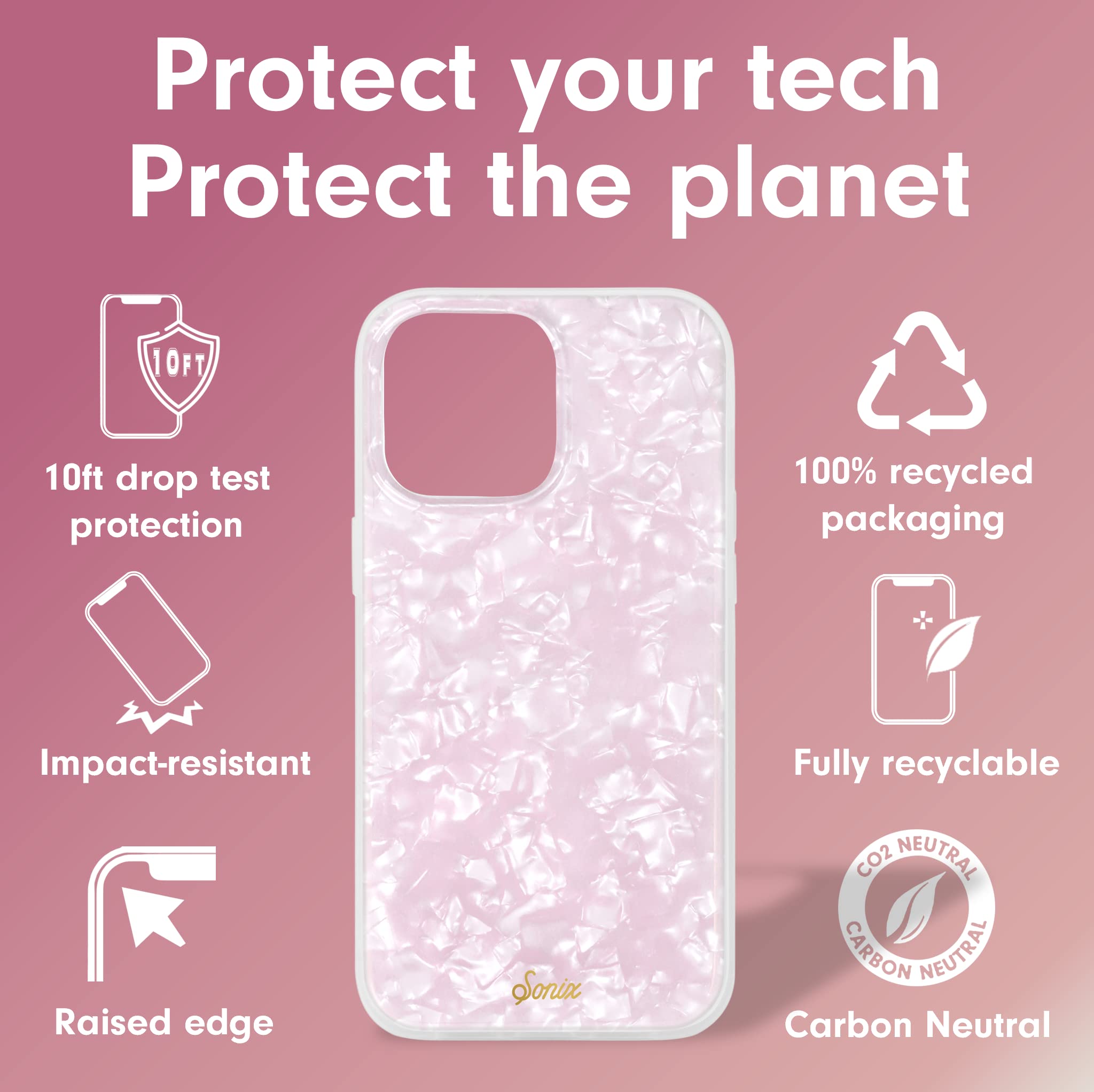 Foto 4 pulgar | Funda De Teléfono Sonix Compatible Con Iphone 14 Pro Marble Pink - Venta Internacional.