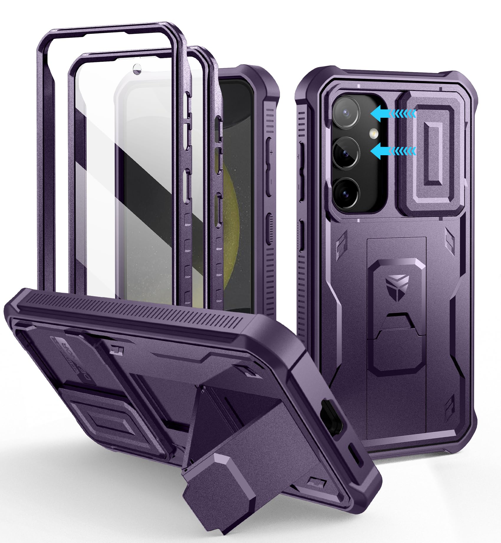 Funda Dexnor Para Samsung Galaxy S24 Con Cámara Deslizante, Color Morado - Venta Internacional.