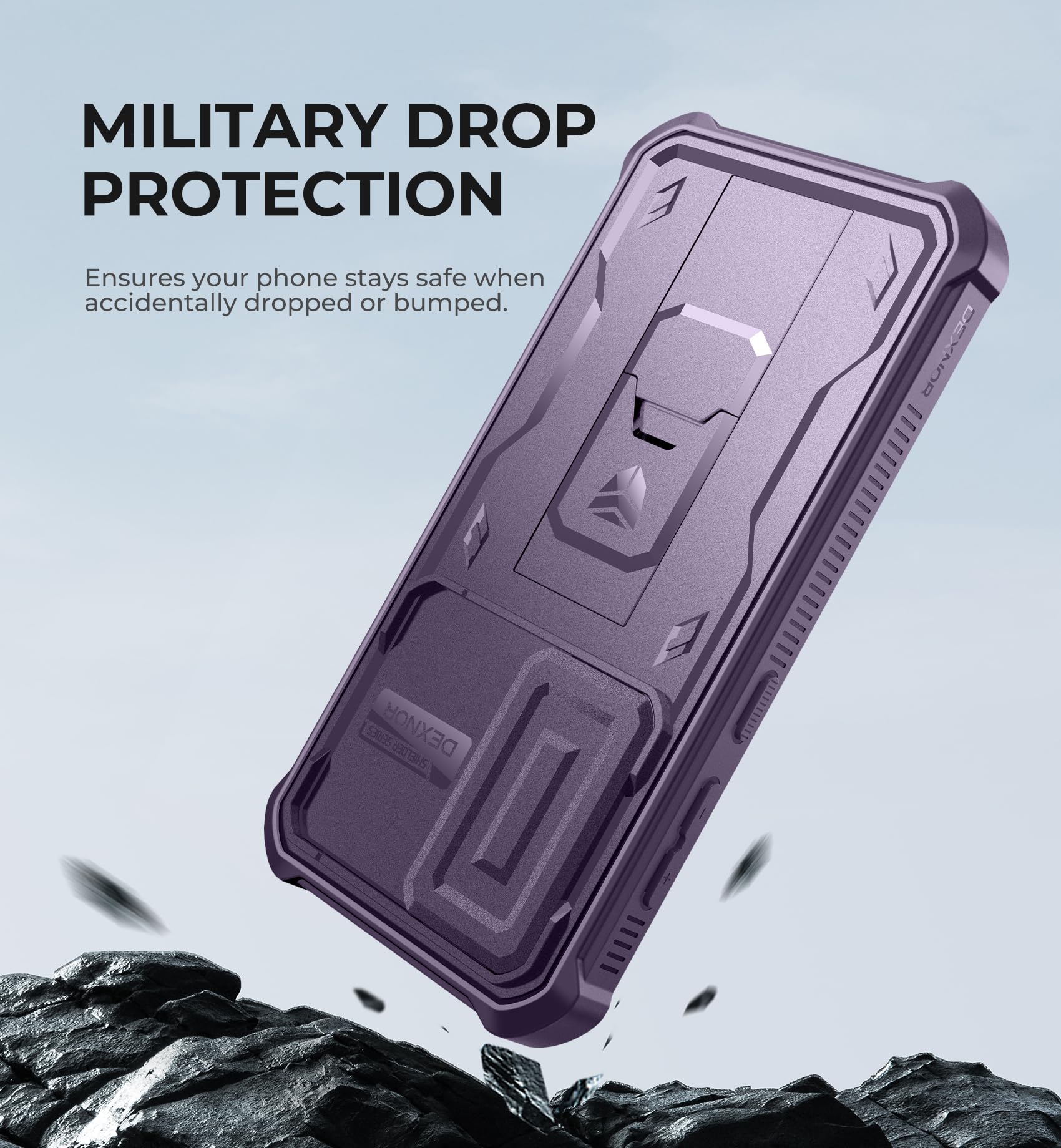 Foto 7 pulgar | Funda Dexnor Para Samsung Galaxy S24 Con Cámara Deslizante, Color Morado - Venta Internacional.