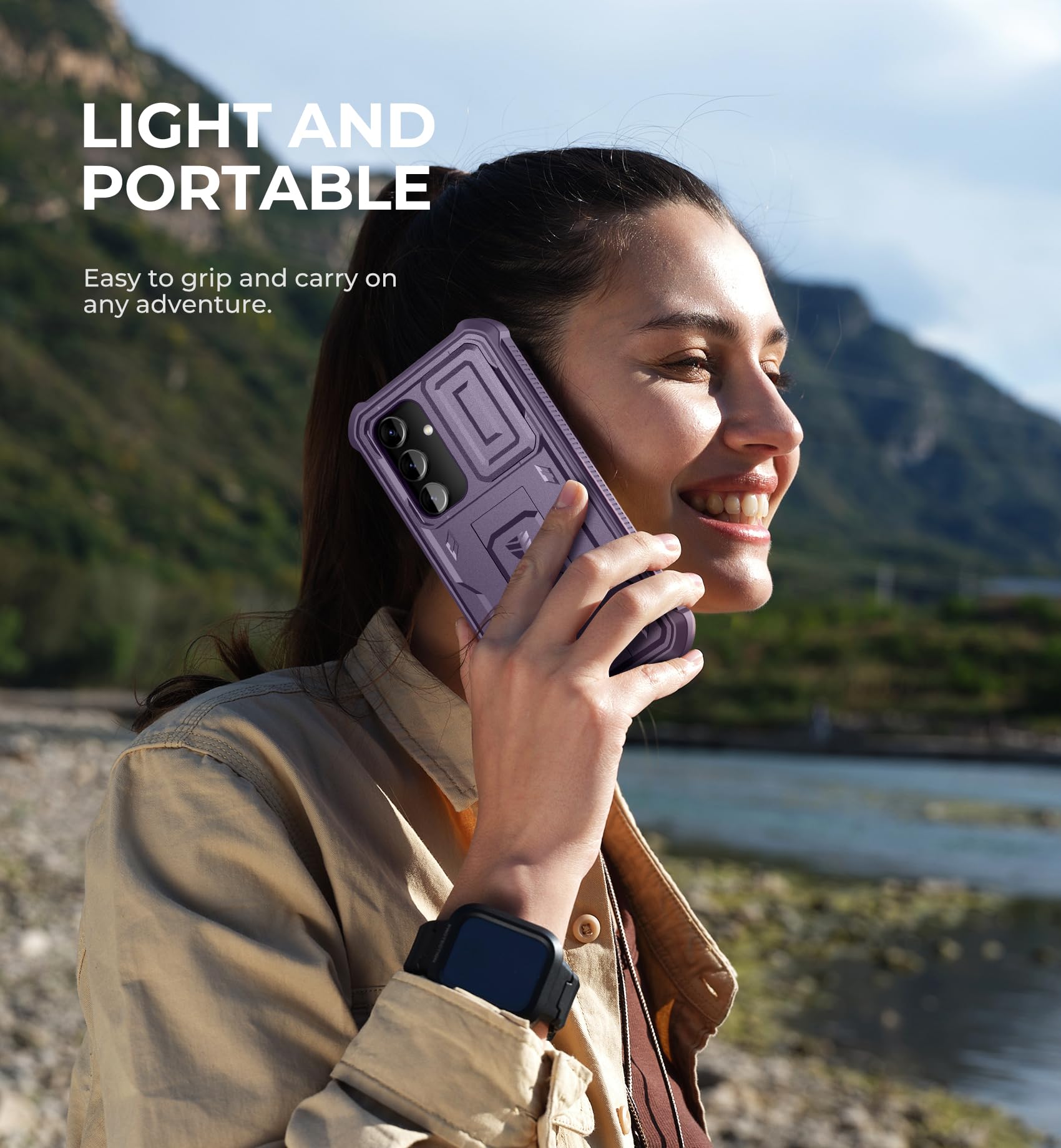 Foto 8 pulgar | Funda Dexnor Para Samsung Galaxy S24 Con Cámara Deslizante, Color Morado - Venta Internacional.
