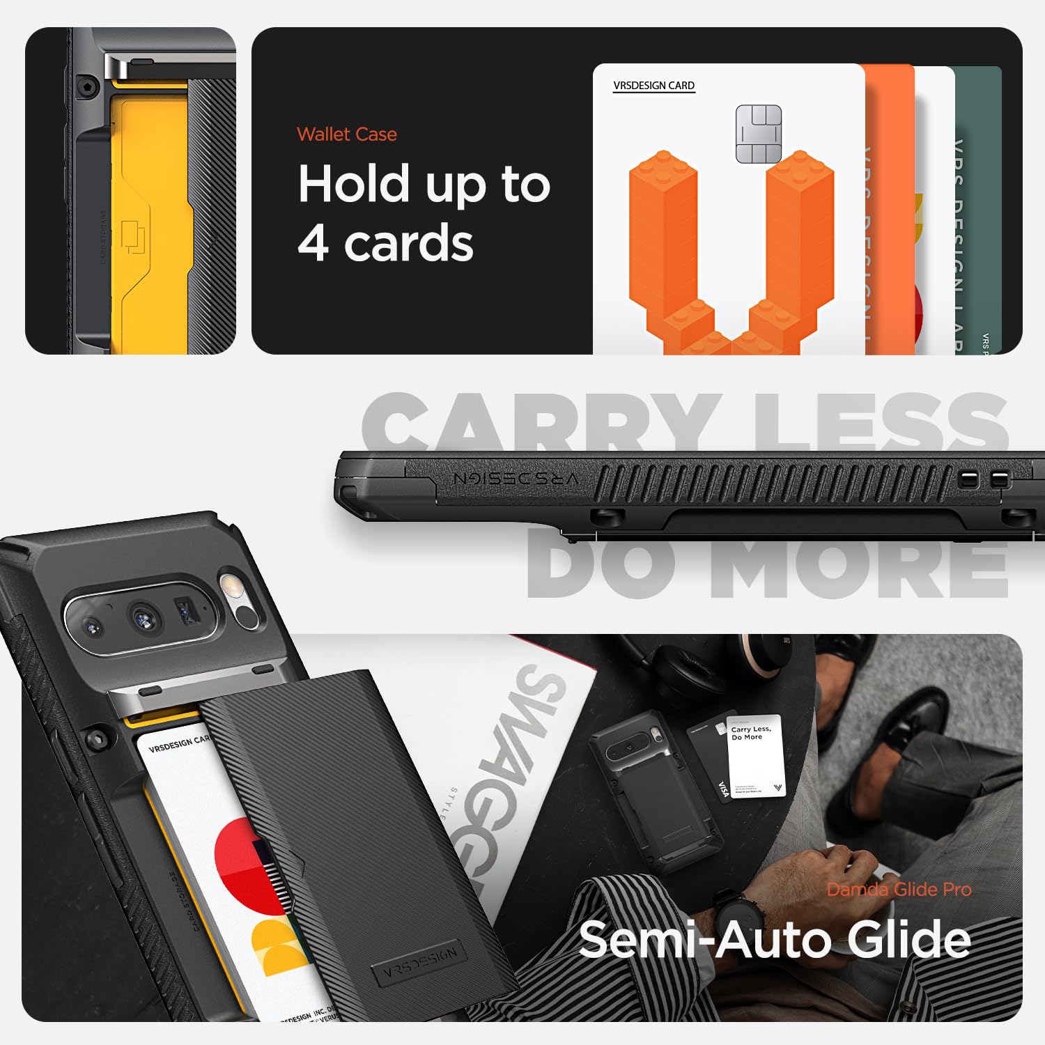 Foto 4 pulgar | Funda De Teléfono Vrs Design Damda Glide Pro Wallet Para Pixel 8 Pro - Venta Internacional.