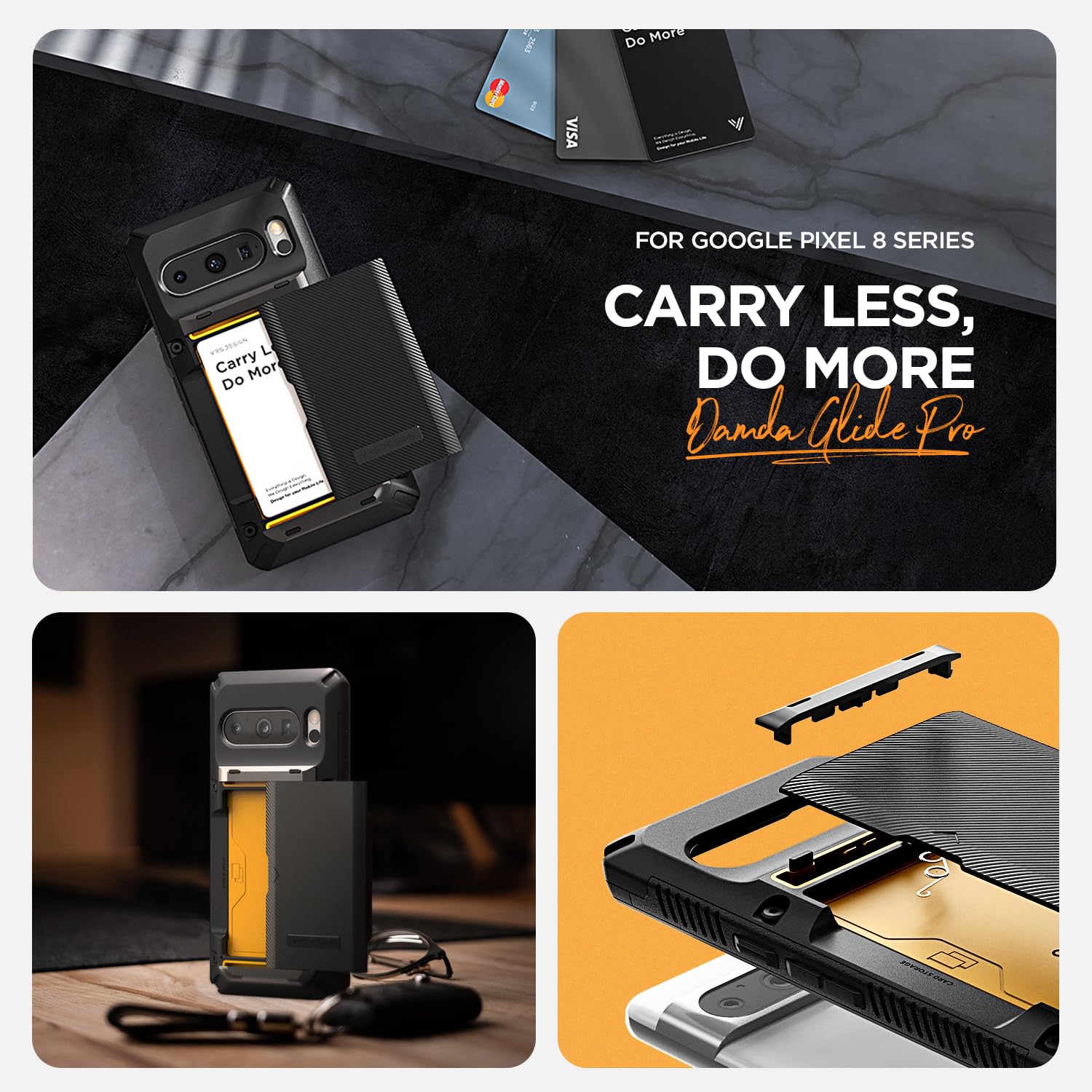 Foto 6 pulgar | Funda De Teléfono Vrs Design Damda Glide Pro Wallet Para Pixel 8 Pro - Venta Internacional.
