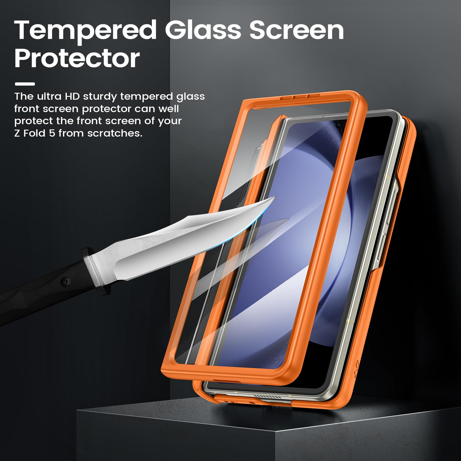 Foto 7 pulgar | Funda Vego Para Samsung Galaxy Z Fold 5 Con Soporte Para Bolígrafos, Color Naranja - Venta Internacional.