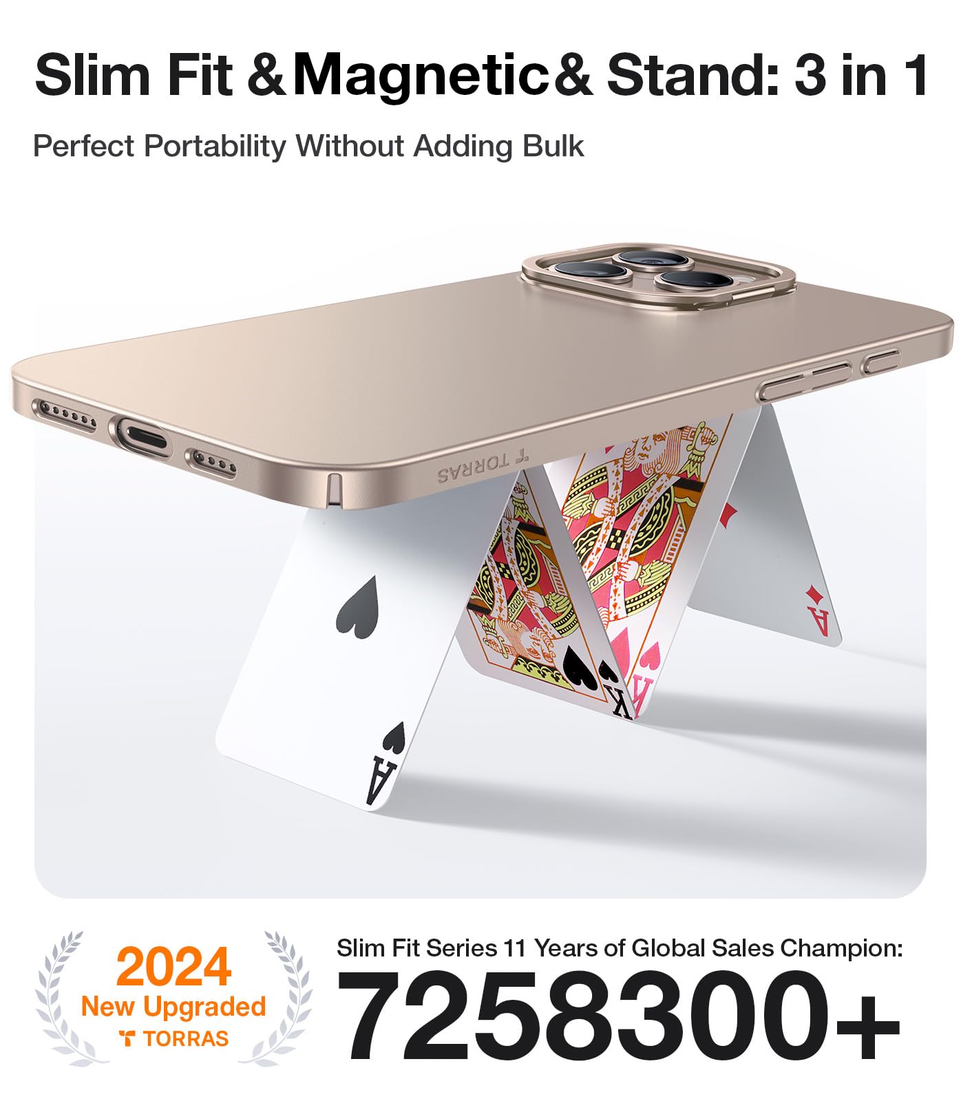 Foto 3 pulgar | Funda De Teléfono Torras Magnetic Slim Fit Con Soporte Para Iphone 16 Pro - Venta Internacional.