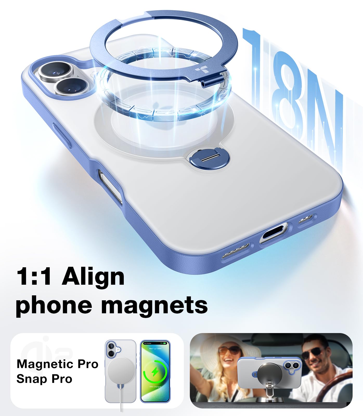 Foto 5 pulgar | Funda Para Teléfono Torras 360° Con Soporte Magnético Para Iphone 16 6.1 - Venta Internacional.