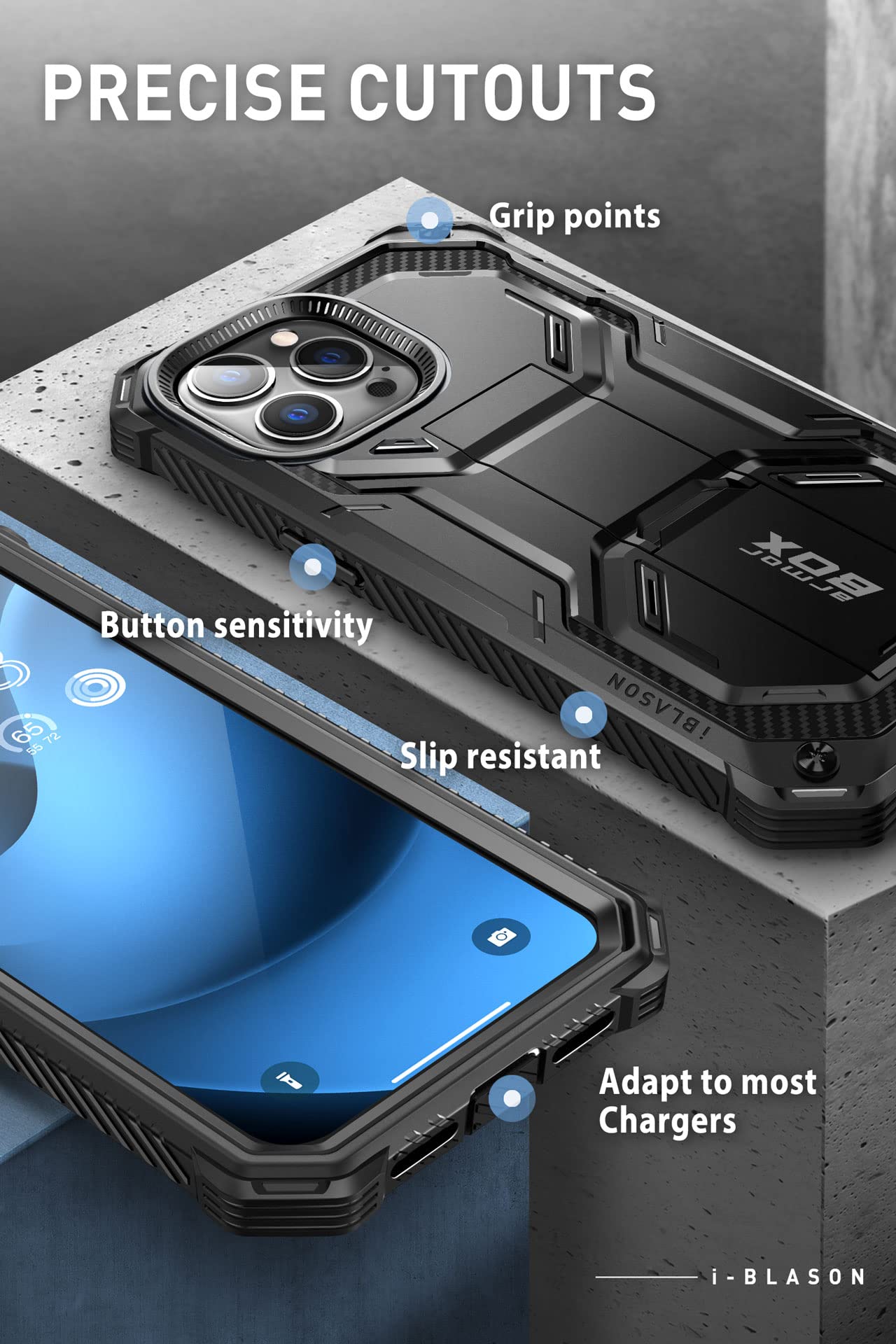 Foto 6 pulgar | Funda De Teléfono I-blason Armorbox Para Iphone 14 Pro Max Con Soporte - Venta Internacional.