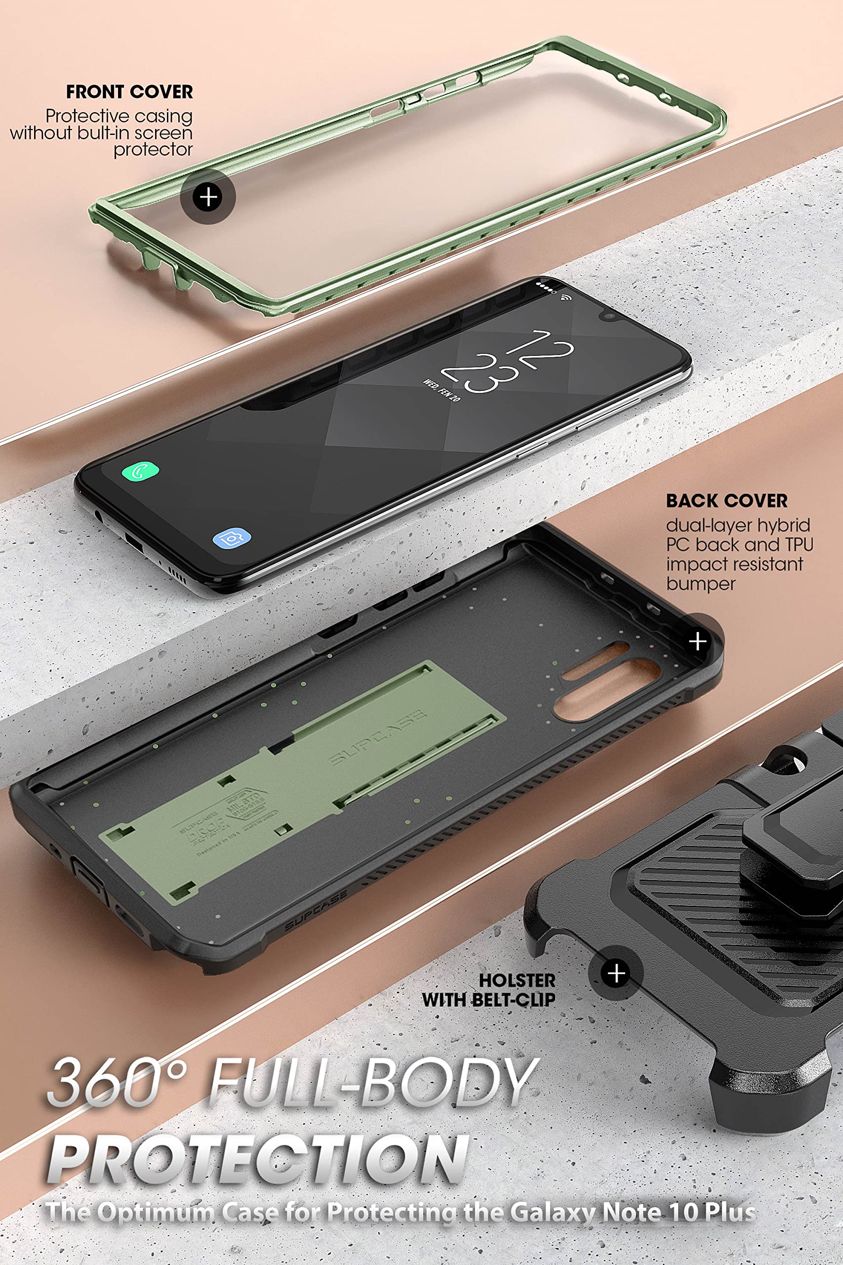 Foto 6 pulgar | Funda De Teléfono Supcase Unicorn Beetle Pro Para Samsung Galaxy Note 10 Plus/note 10 Plus 5g - Venta Internacional.