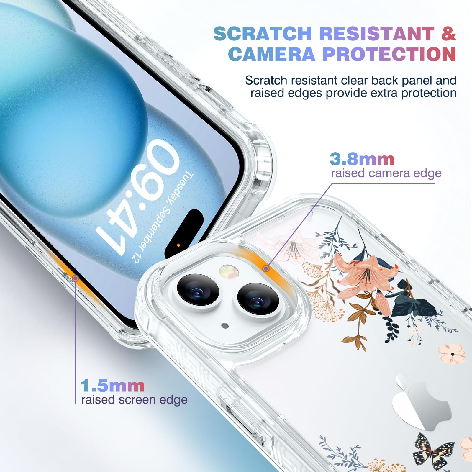 Foto 5 | Funda De Teléfono Diaclara Diseñada Para Iphone 15 6.1 Con Protector De Pantalla - Venta Internacional.