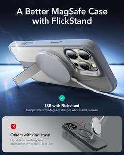 Foto 3 | Funda De Teléfono Esr Para Iphone 16 Pro Con Soporte Magsafe Clear Grey - Venta Internacional.