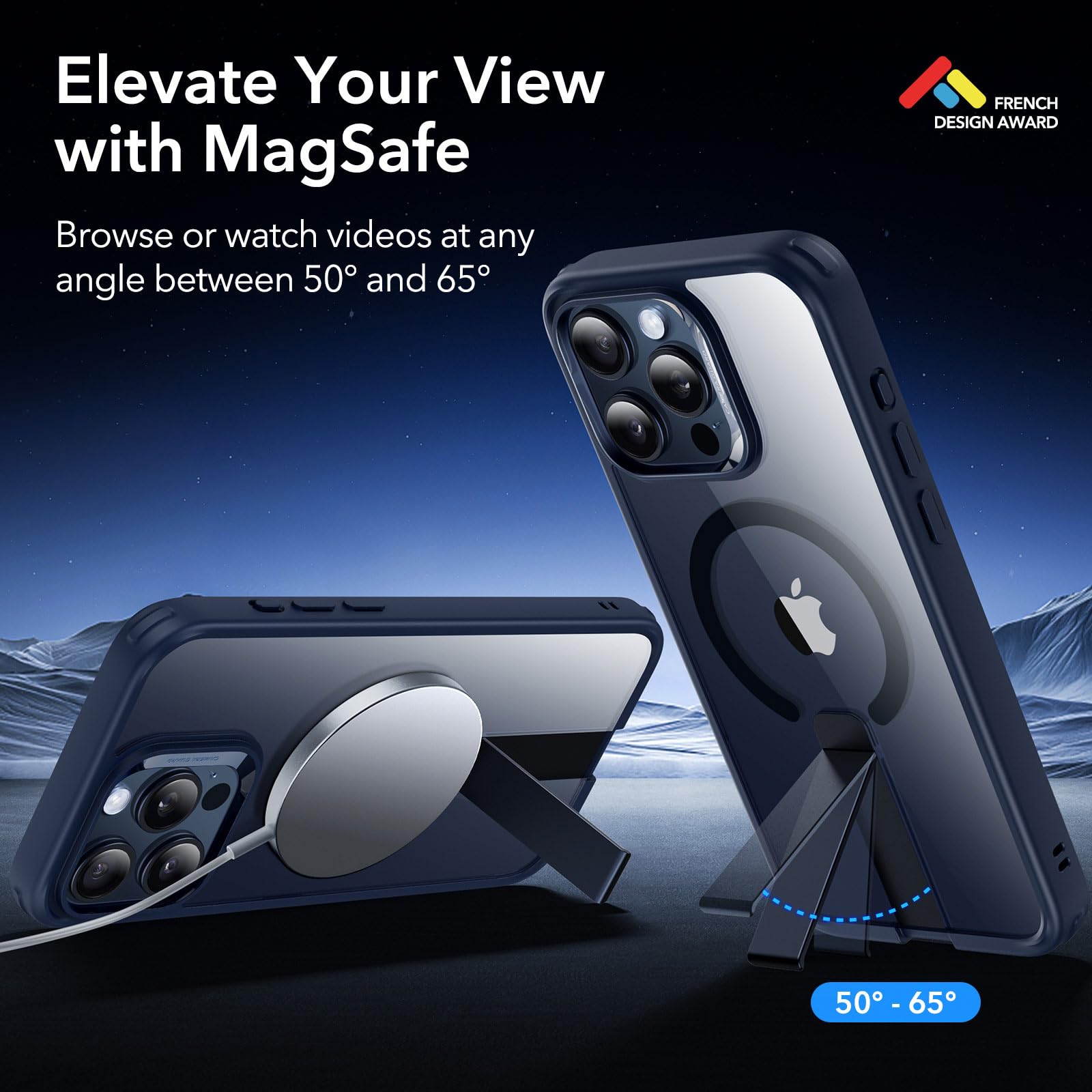 Foto 3 pulgar | Funda De Teléfono Esr Para Iphone 15 Pro Con Magsafe, Soporte Transparente - Venta Internacional.