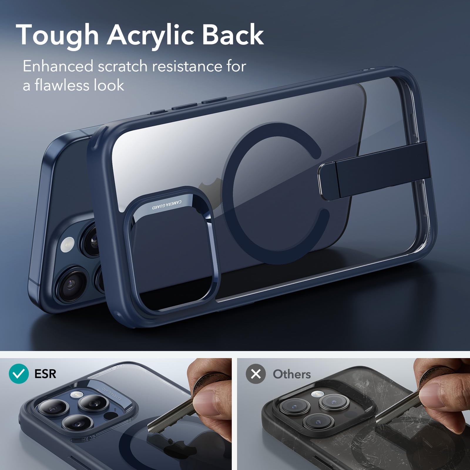 Foto 7 | Funda De Teléfono Esr Para Iphone 15 Pro Con Magsafe, Soporte Transparente - Venta Internacional.