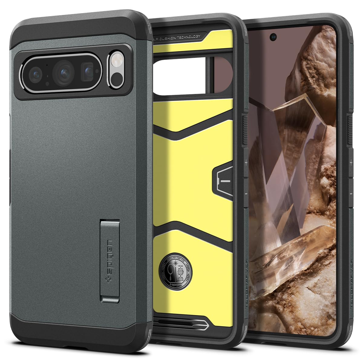 Foto 2 pulgar | Funda De Teléfono Spigen Tough Armor Para Pixel 8 Pro Con Soporte - Venta Internacional.