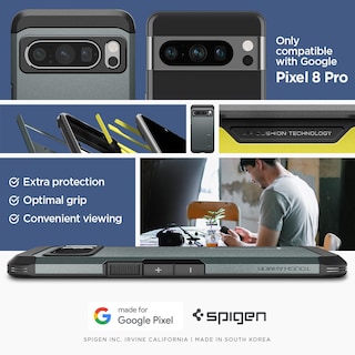 Foto 2 | Funda De Teléfono Spigen Tough Armor Para Pixel 8 Pro Con Soporte - Venta Internacional.
