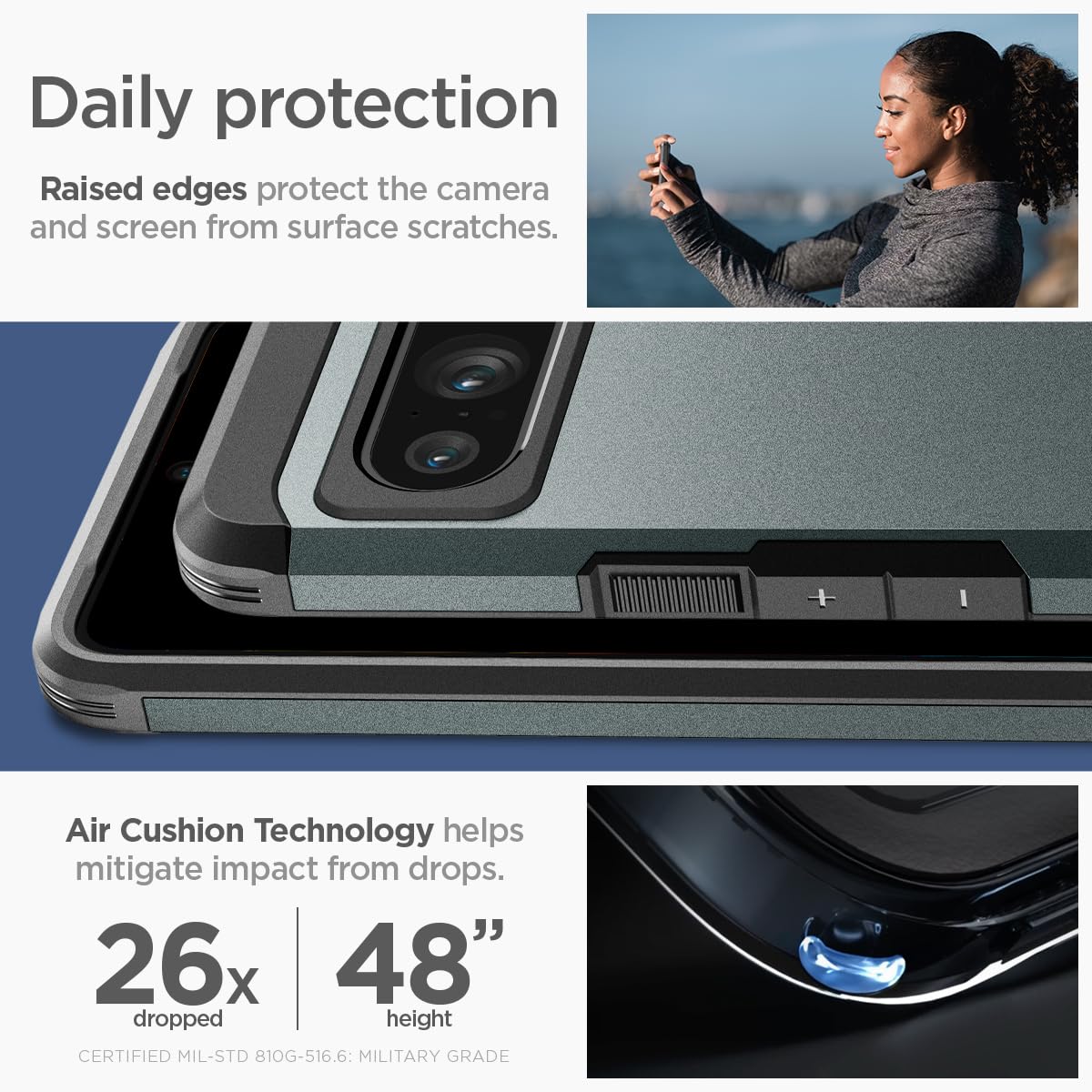 Foto 5 | Funda De Teléfono Spigen Tough Armor Para Pixel 8 Pro Con Soporte - Venta Internacional.