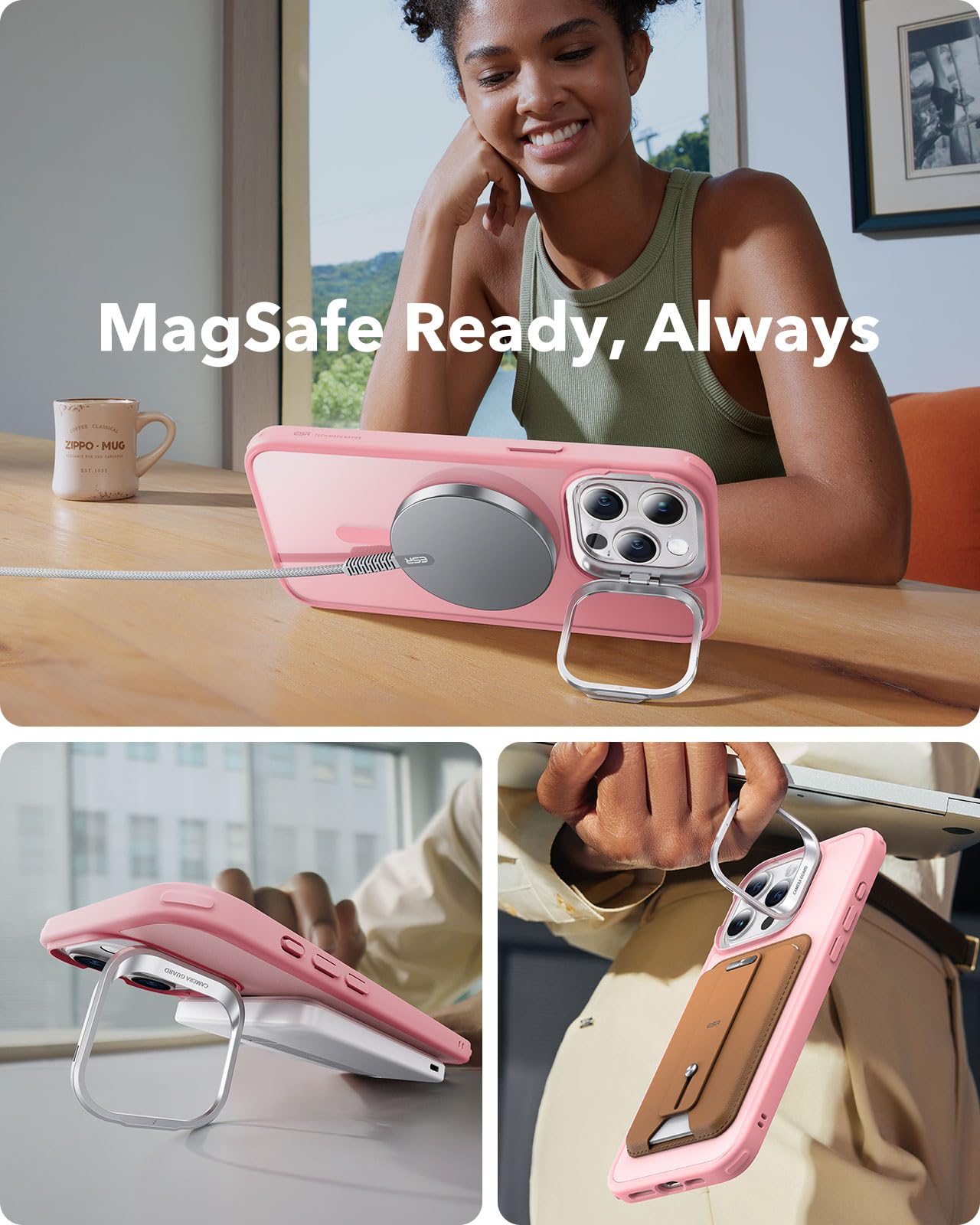 Foto 7 pulgar | Funda De Teléfono Esr Para Iphone 15 Pro Max Con Magsafe Frosted Pink - Venta Internacional.
