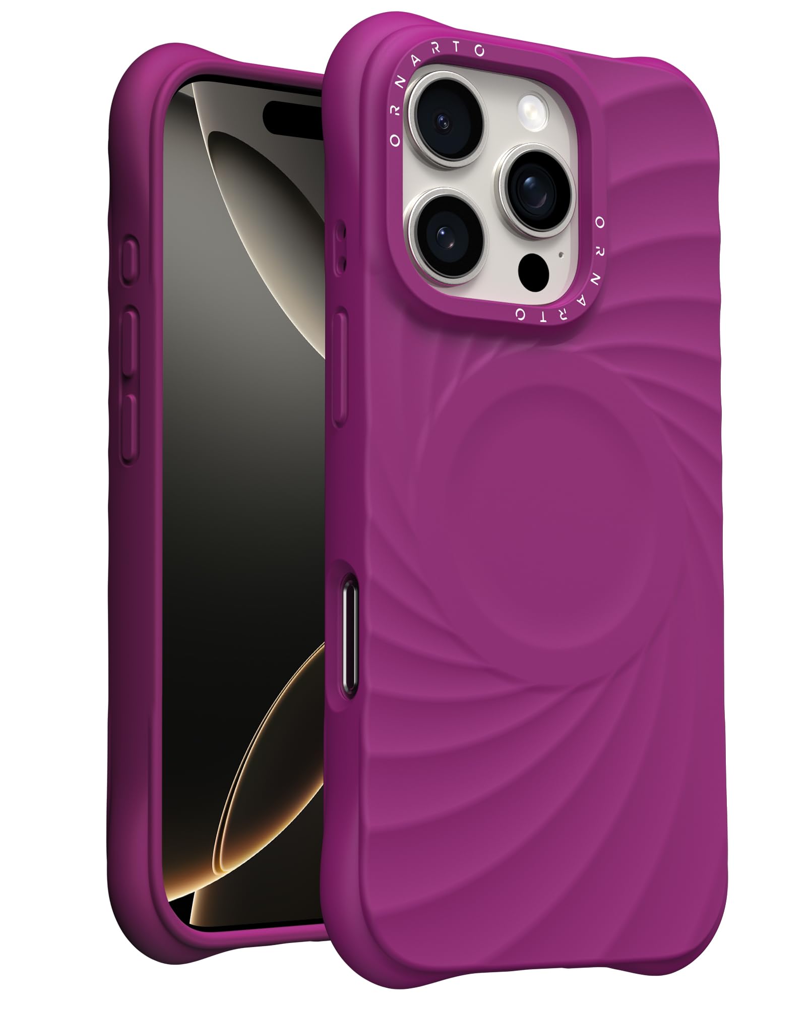 Foto 2 pulgar | Funda De Teléfono Ornarto Vortuxe Para Iphone 16 Pro Max Fucsia - Venta Internacional.