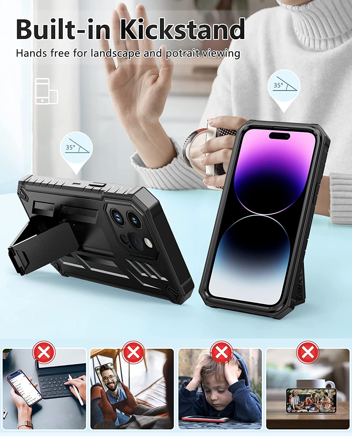 Foto 4 pulgar | Funda De Teléfono Fntcase Military Grade Rugged Para Iphone 14 Pro M - Venta Internacional.