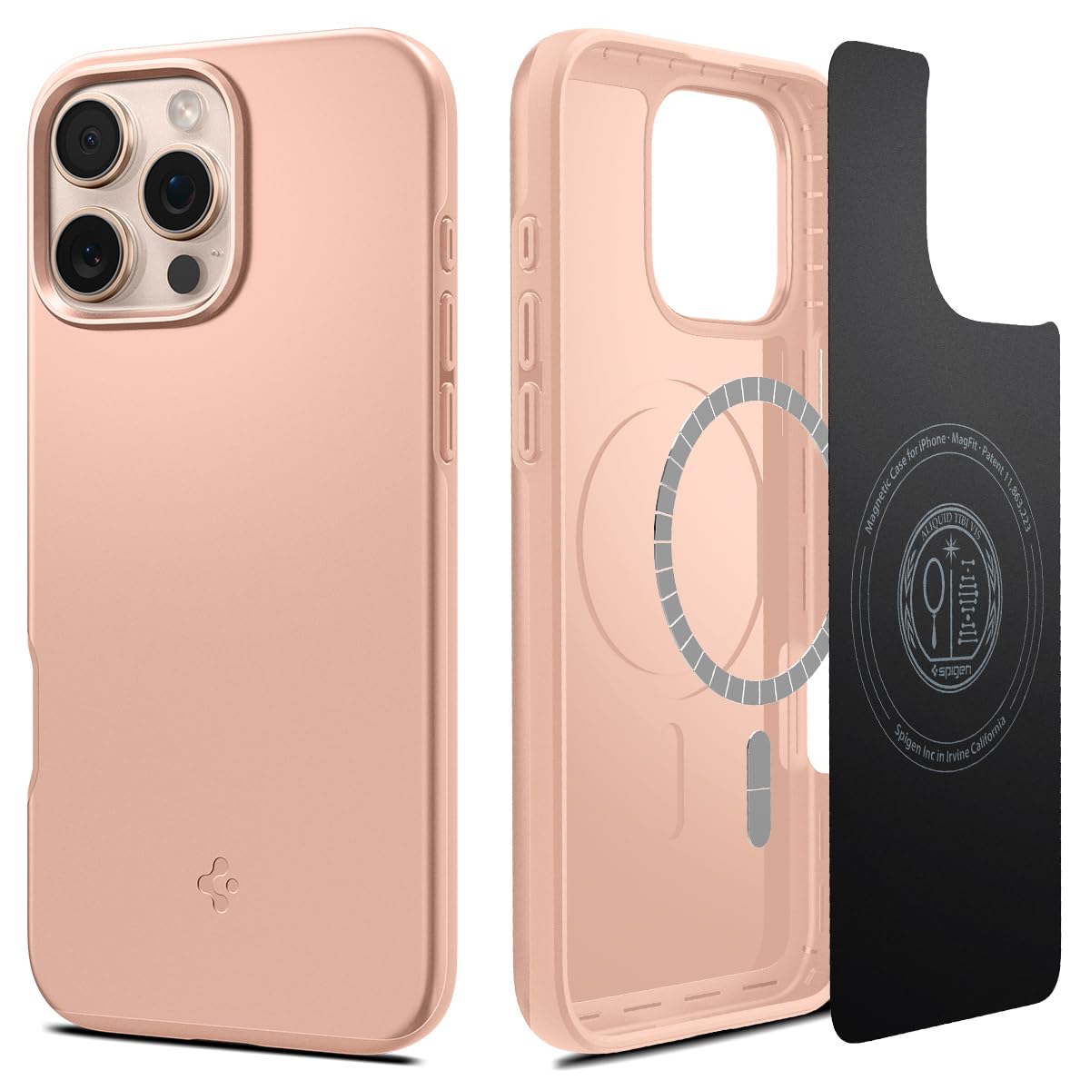 Foto 2 pulgar | Funda Spigen Thin Fit Magfit Para Iphone 16 Pro Max Rose Titanium - Venta Internacional.