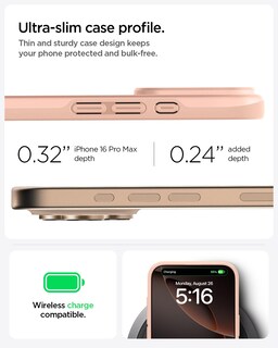 Foto 4 | Funda Spigen Thin Fit Magfit Para Iphone 16 Pro Max Rose Titanium - Venta Internacional.