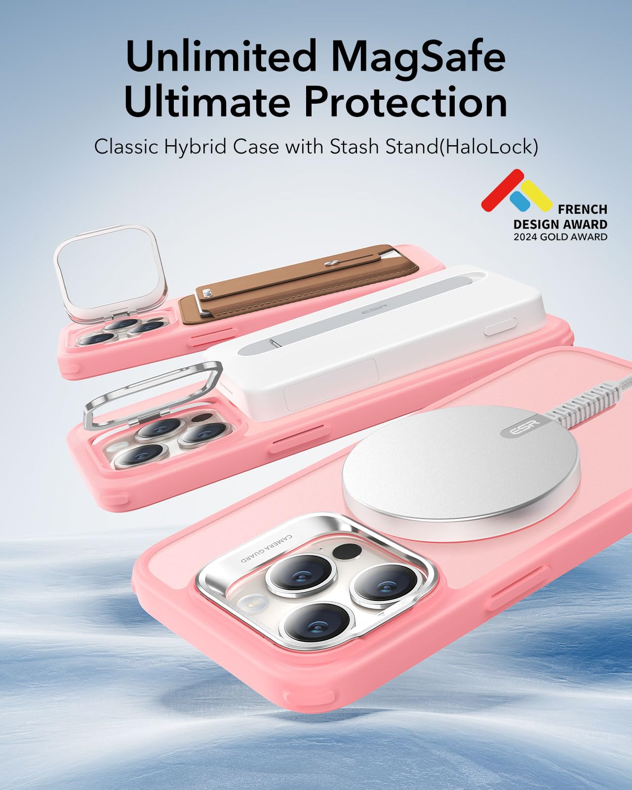 Foto 3 | Funda Esr Para Iphone 15 Pro Con Magsafe De Grado Militar, Color Rosa - Venta Internacional.