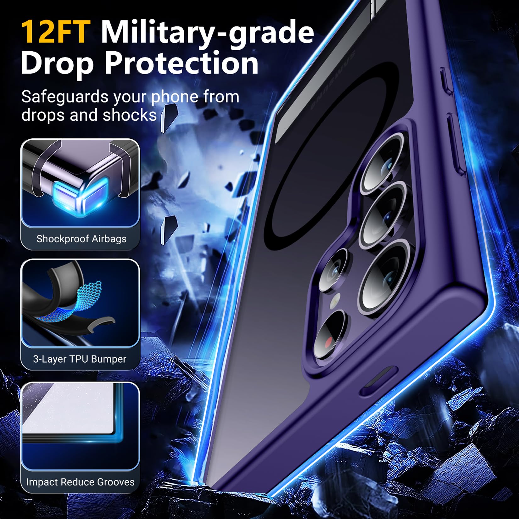 Foto 4 pulgar | Funda De Teléfono Spidercase Para Samsung Galaxy S24 Ultra Con Soporte - Venta Internacional.