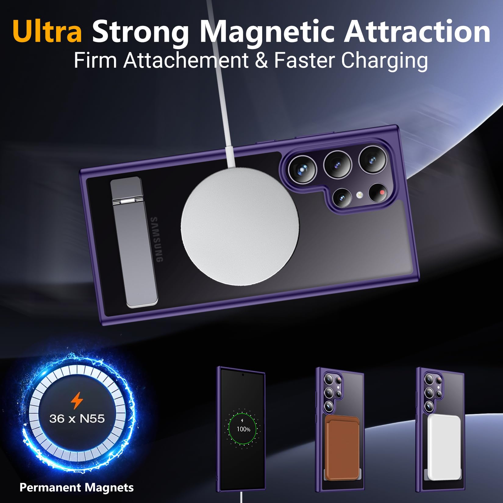 Foto 6 pulgar | Funda De Teléfono Spidercase Para Samsung Galaxy S24 Ultra Con Soporte - Venta Internacional.