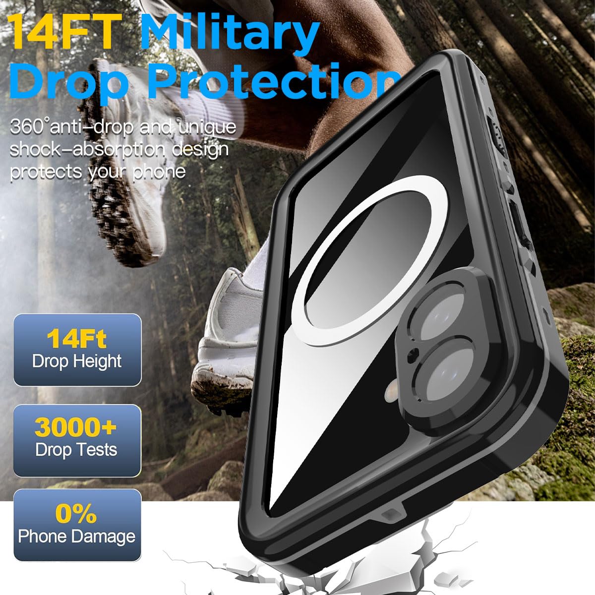 Foto 3 pulgar | Funda Impermeable Aicase Para Iphone 16 Plus (6.7) Con Magsafe - Venta Internacional.