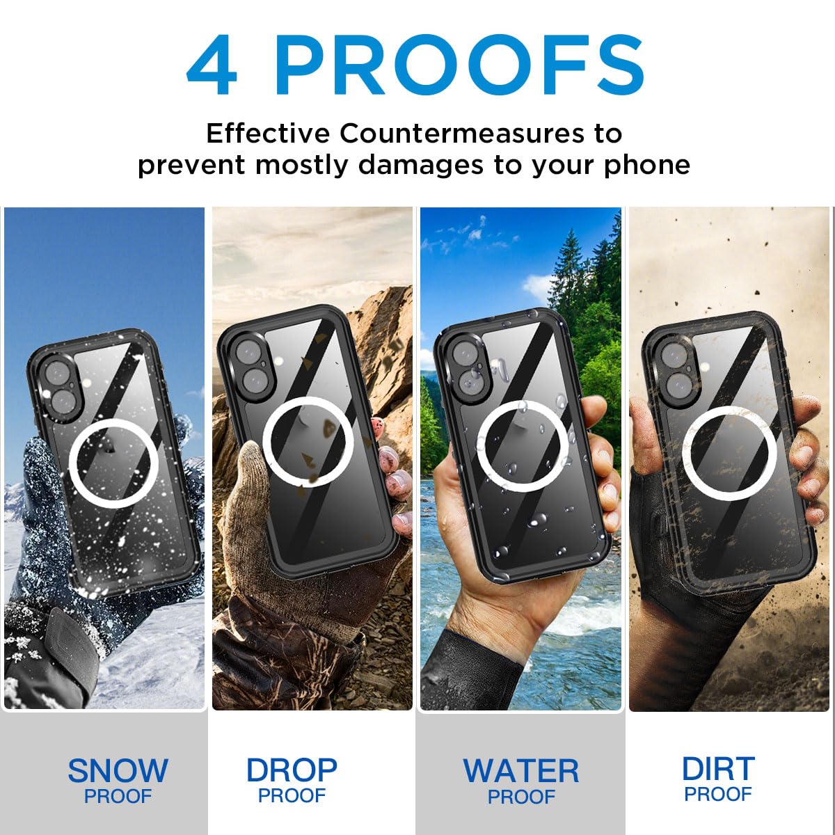 Foto 4 pulgar | Funda Impermeable Aicase Para Iphone 16 Plus (6.7) Con Magsafe - Venta Internacional.