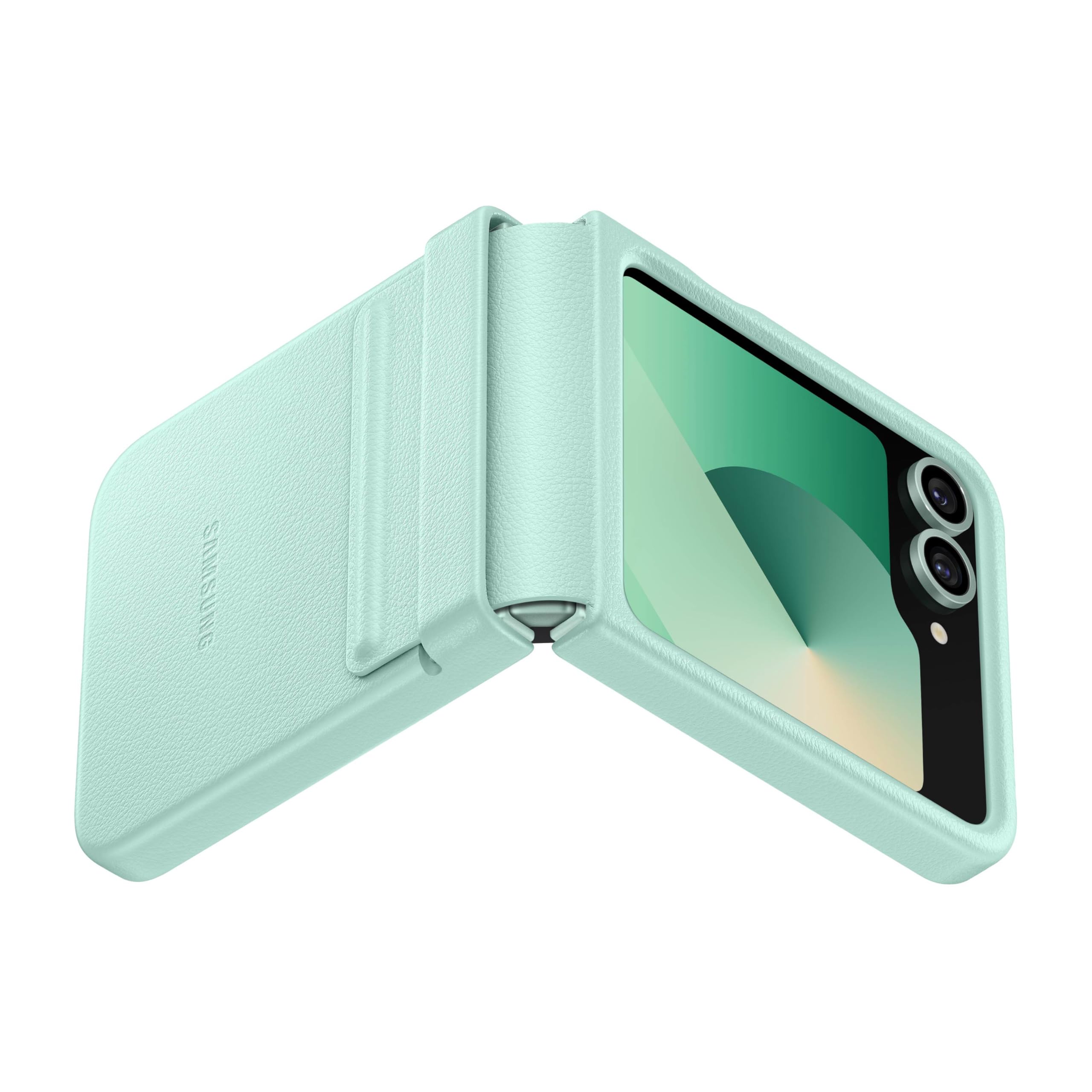 Foto 7 pulgar | Funda Para Teléfono Samsung Galaxy Z Flip 6 Kindsuit De Piel Color Menta - Venta Internacional.