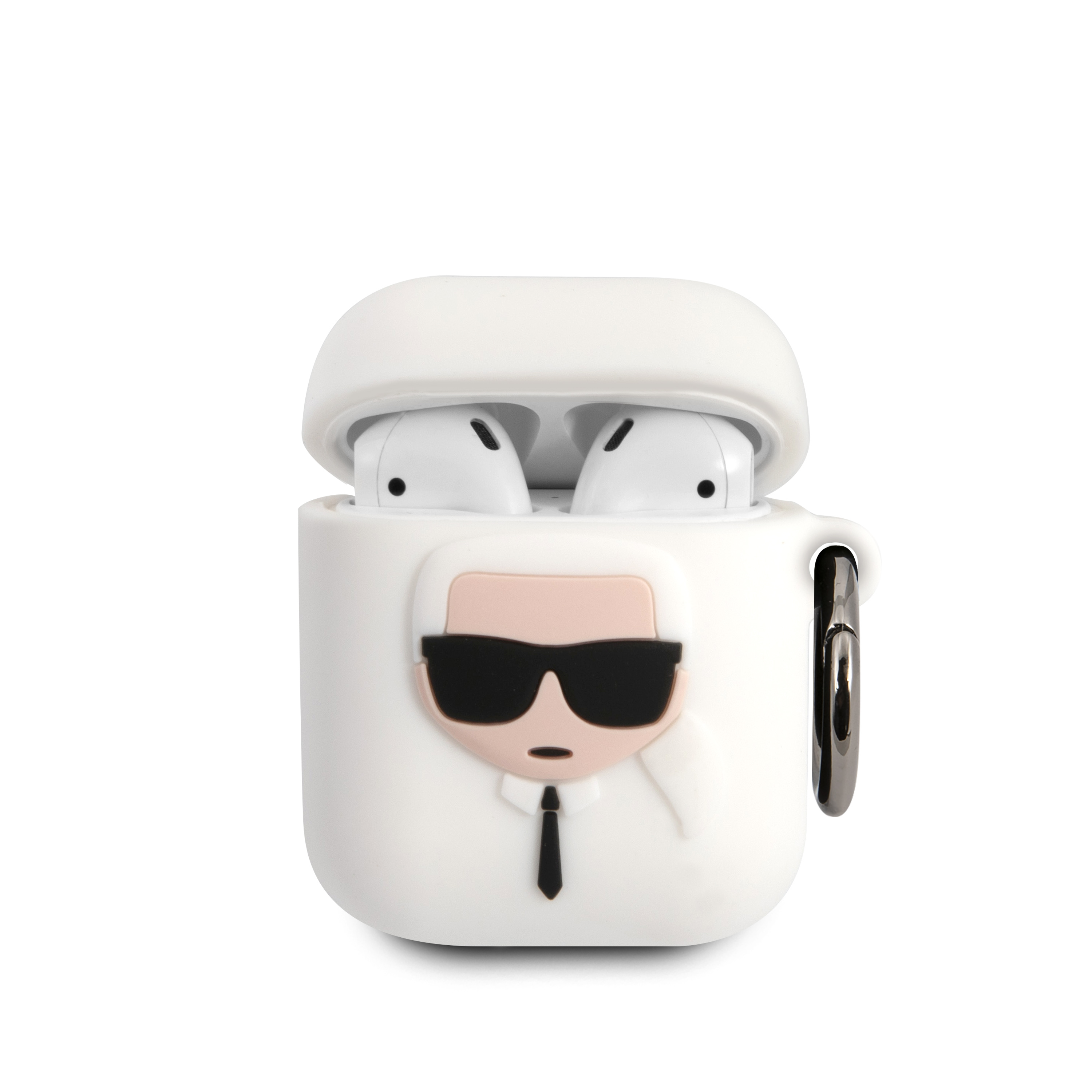 Foto 2 pulgar | Funda Karl Lagerfeld Silicón Para Airpods 1/2 - Blanco Original